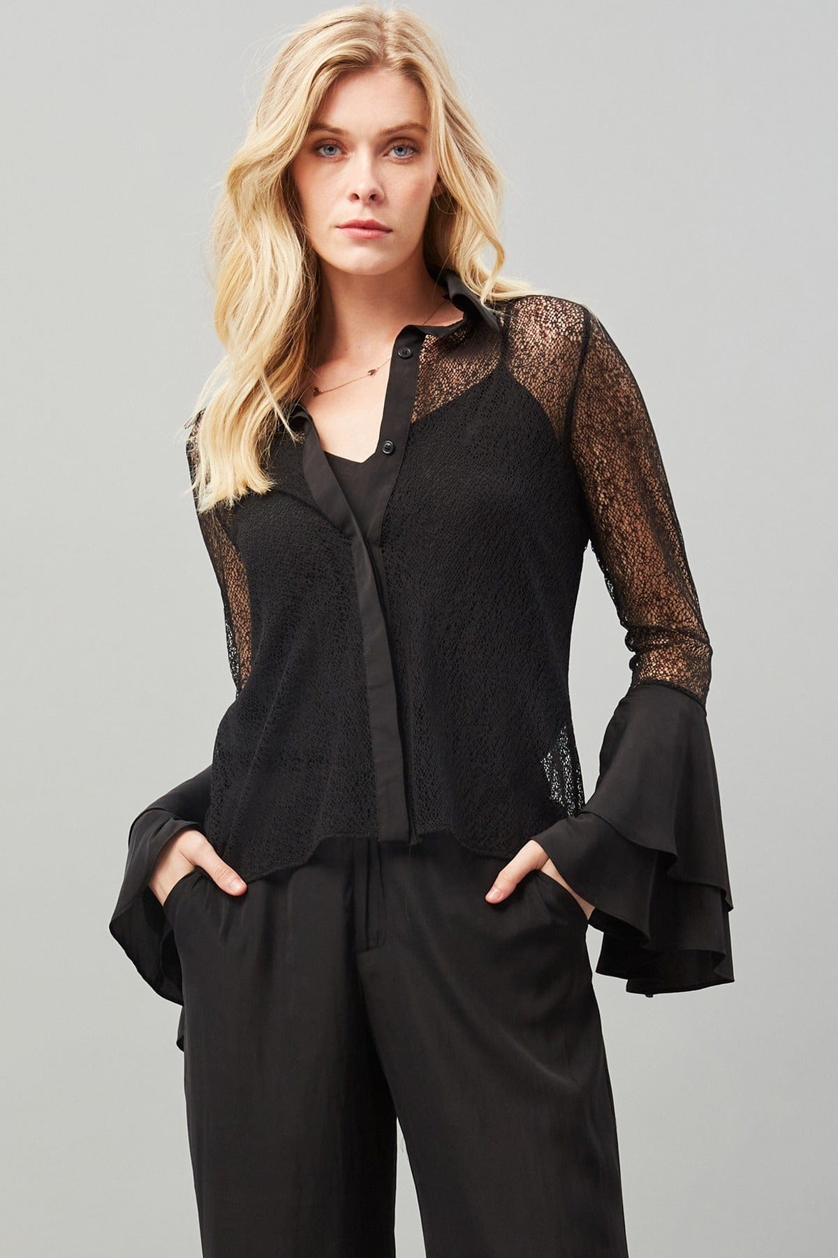 Flare Sleeve Lace Shirt