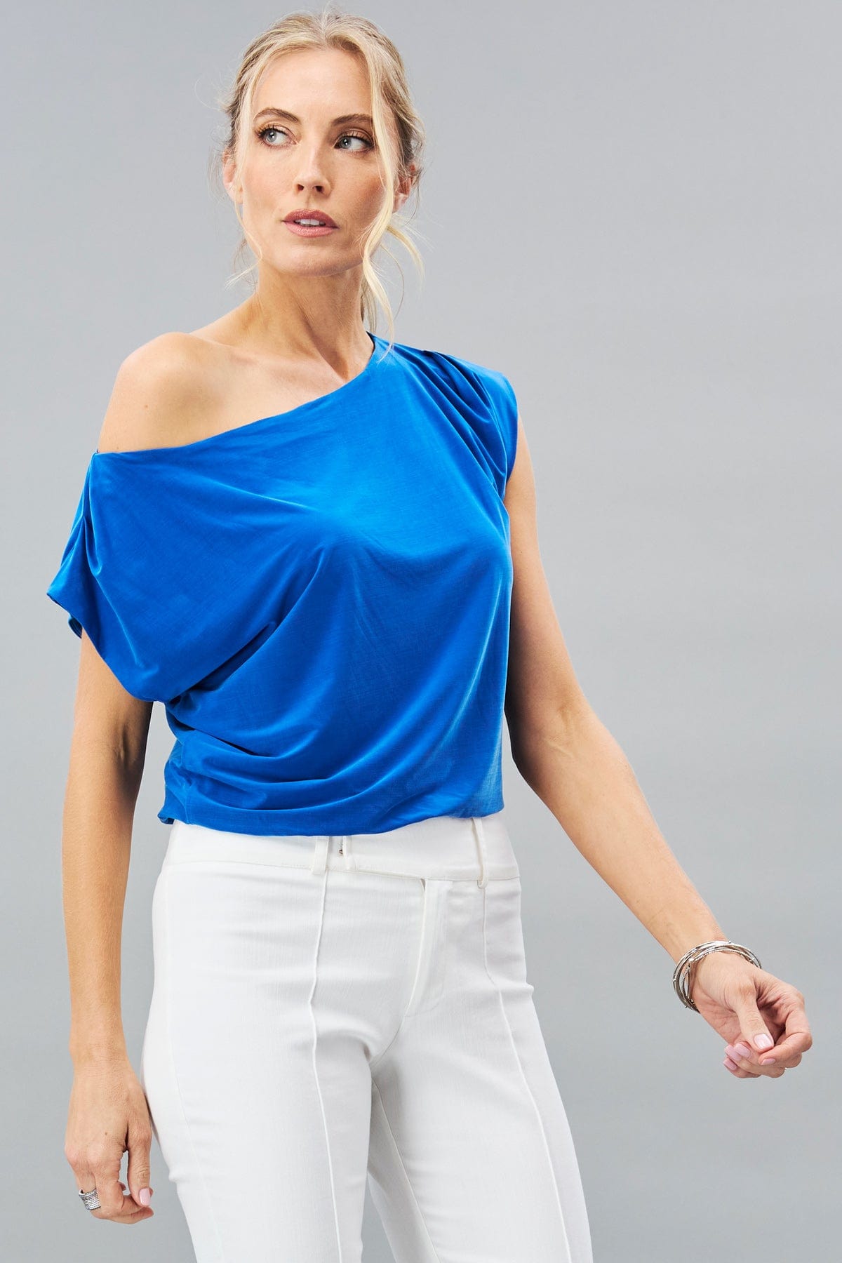 Gathered Wide Neck Top