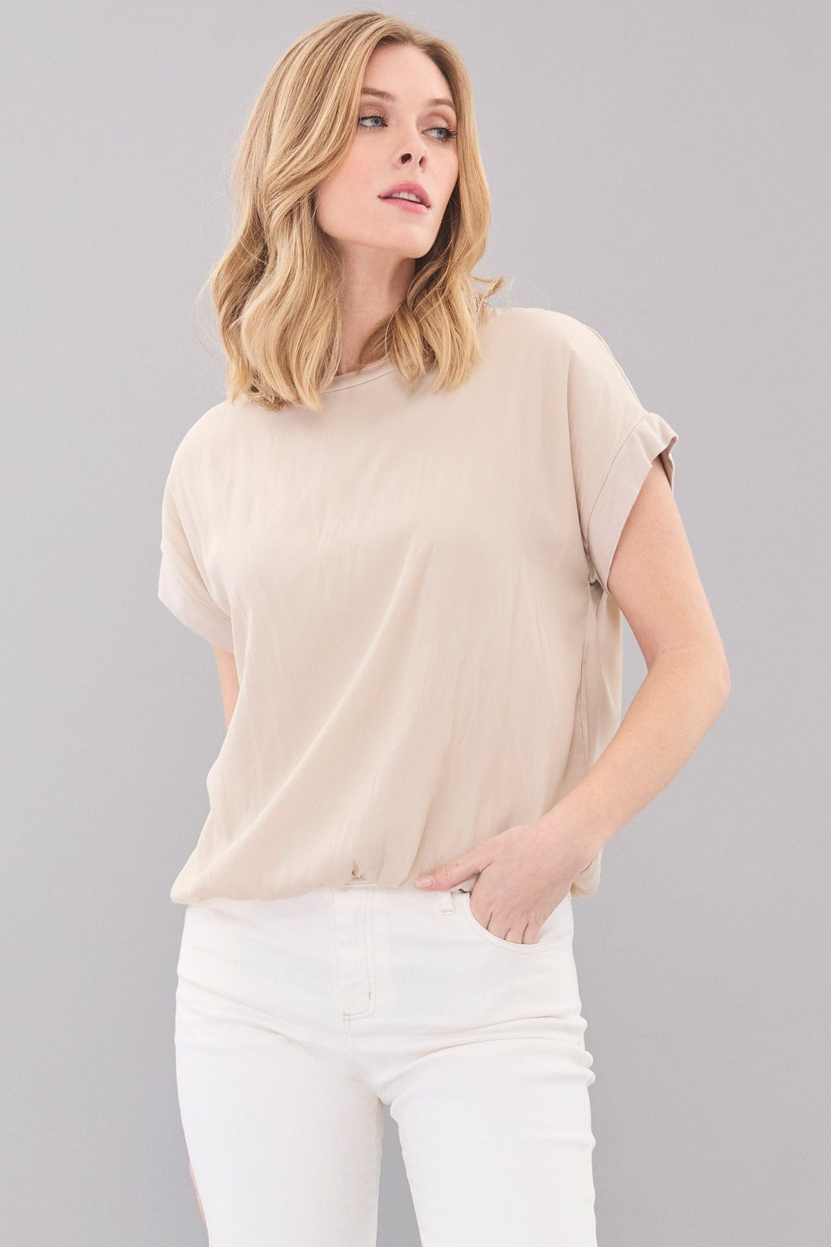 Bubble Hem Crew Neck