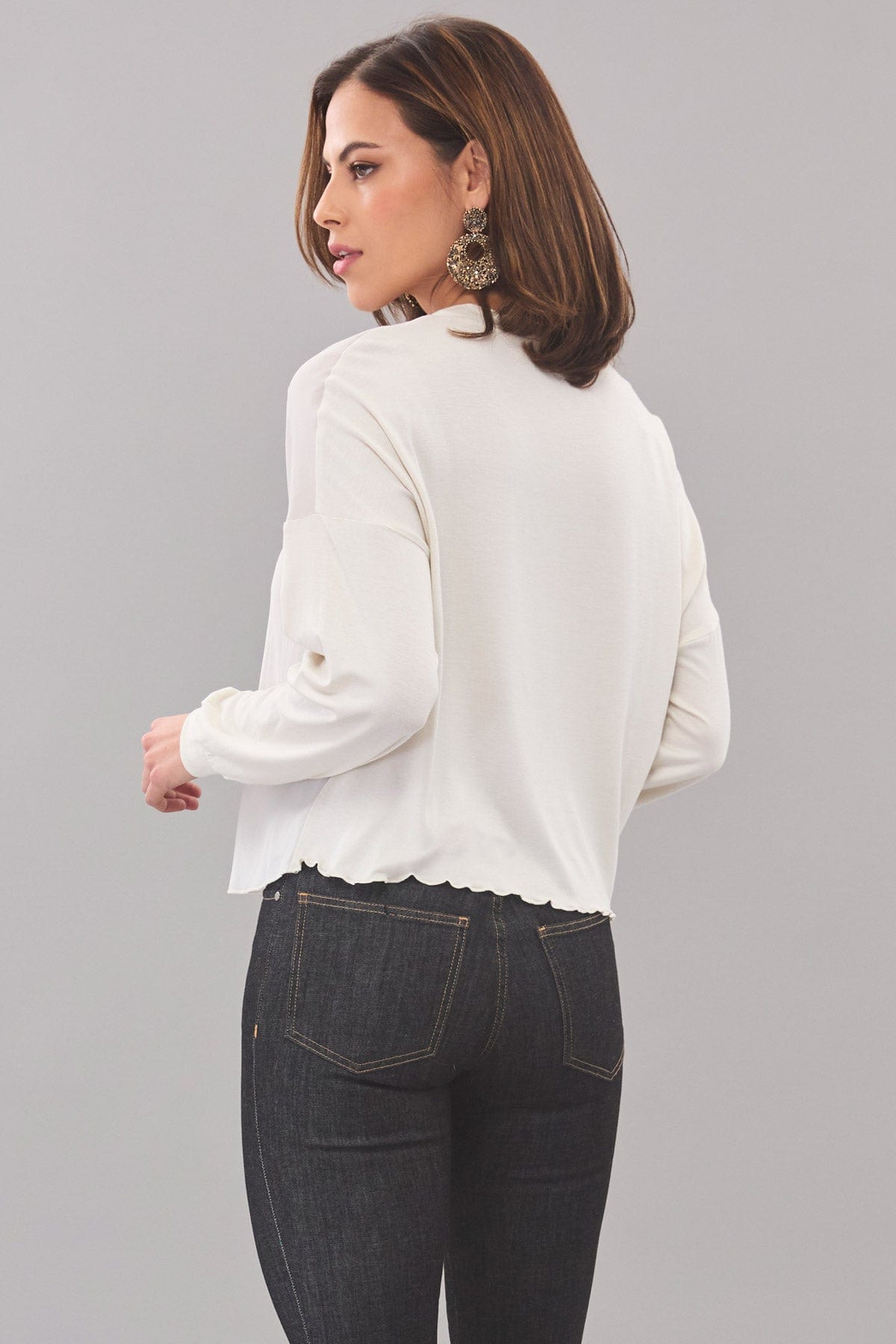 Long Sleeve Hybrid V-Neck