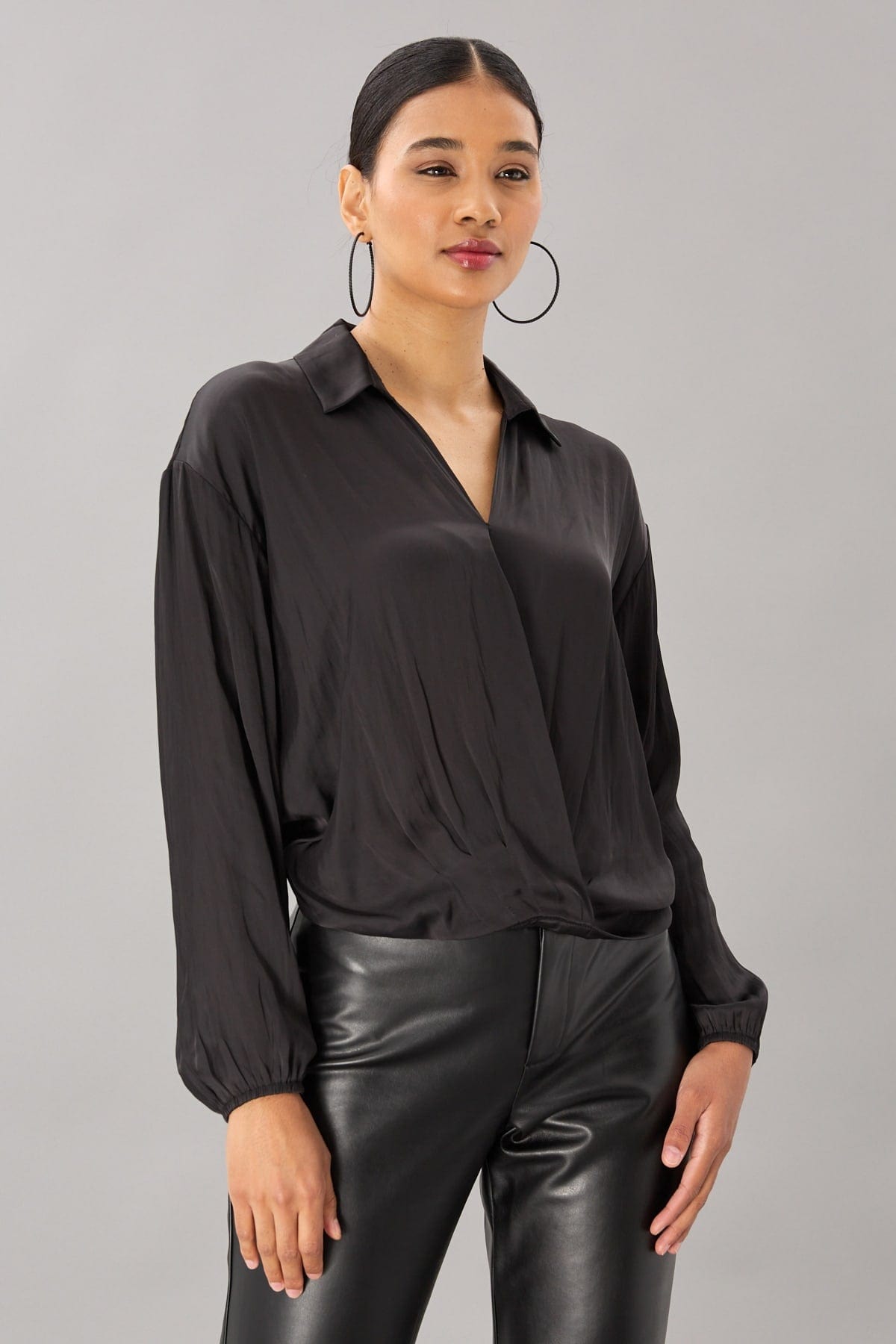 Vintage Satin Surplice Top