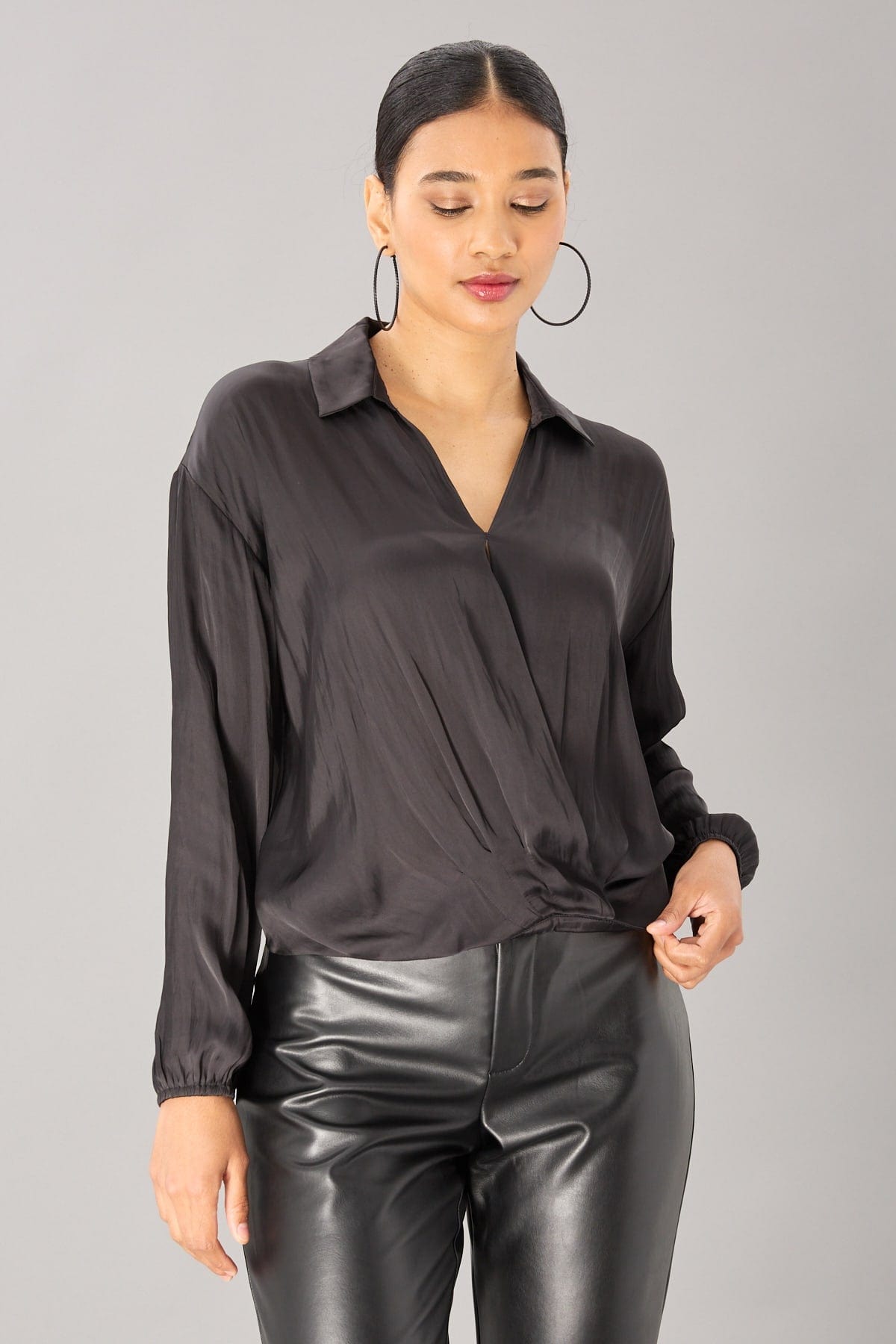 Vintage Satin Surplice Top
