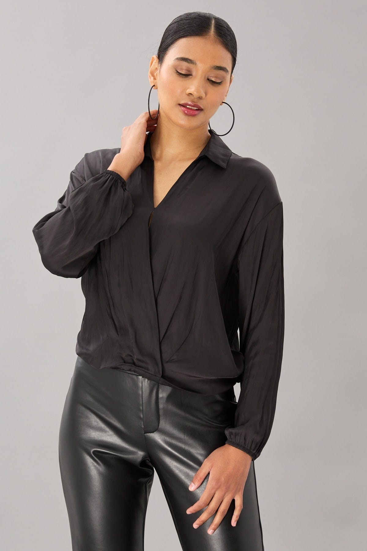 Vintage Satin Surplice Top