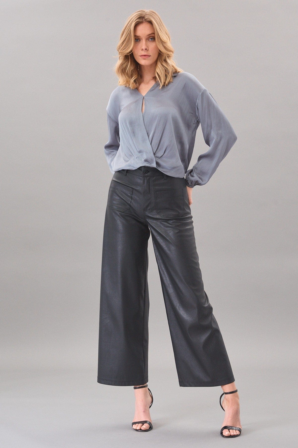 Vintage Satin Surplice Top