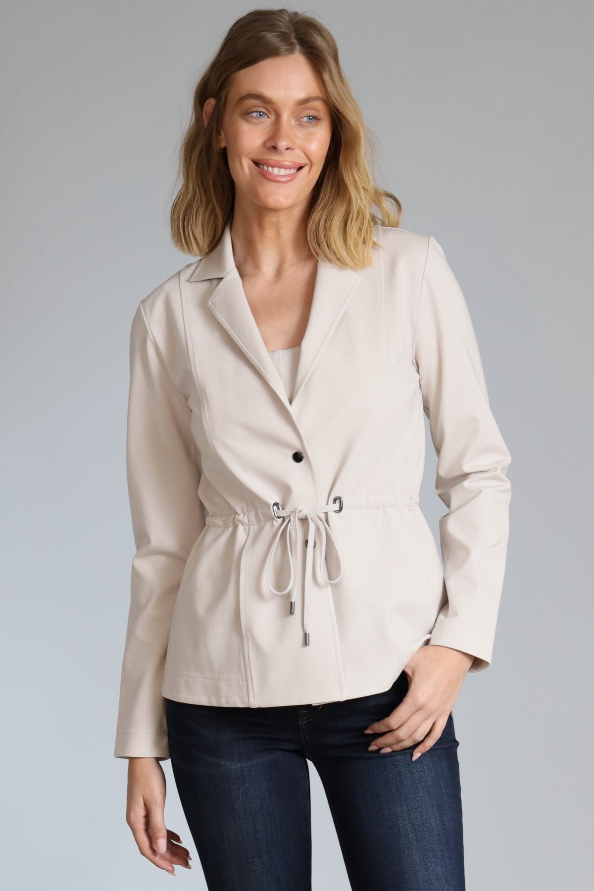 Ponte Drawstring Blazer