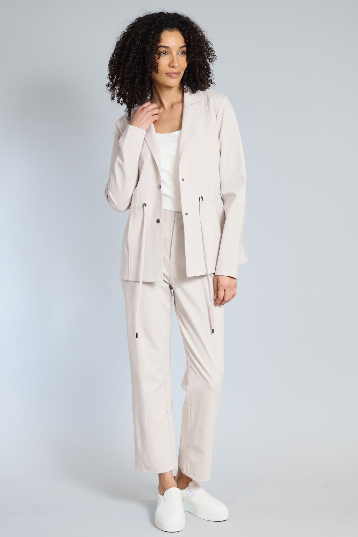 Ponte Drawstring Blazer