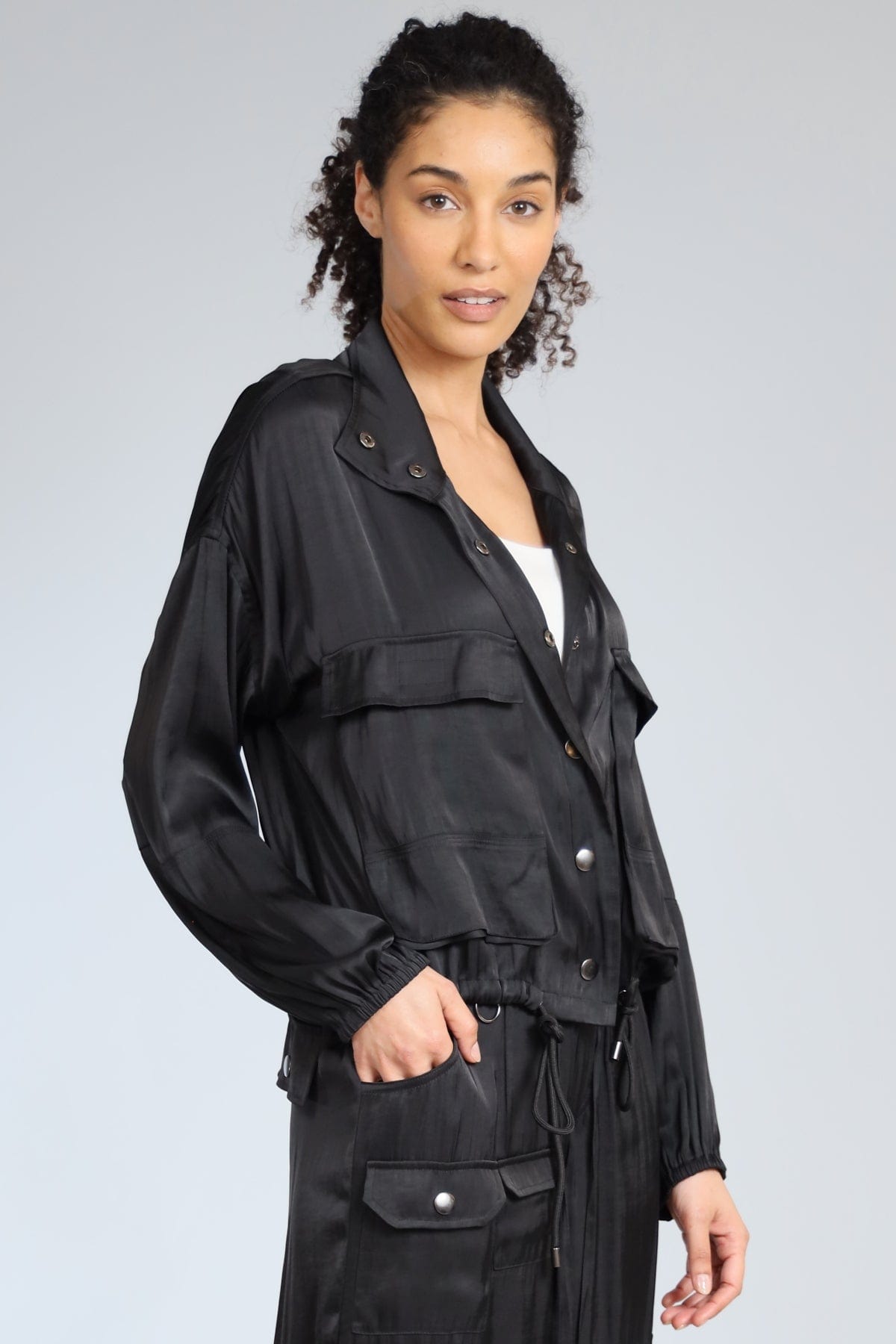 Satin Cargo Jacket