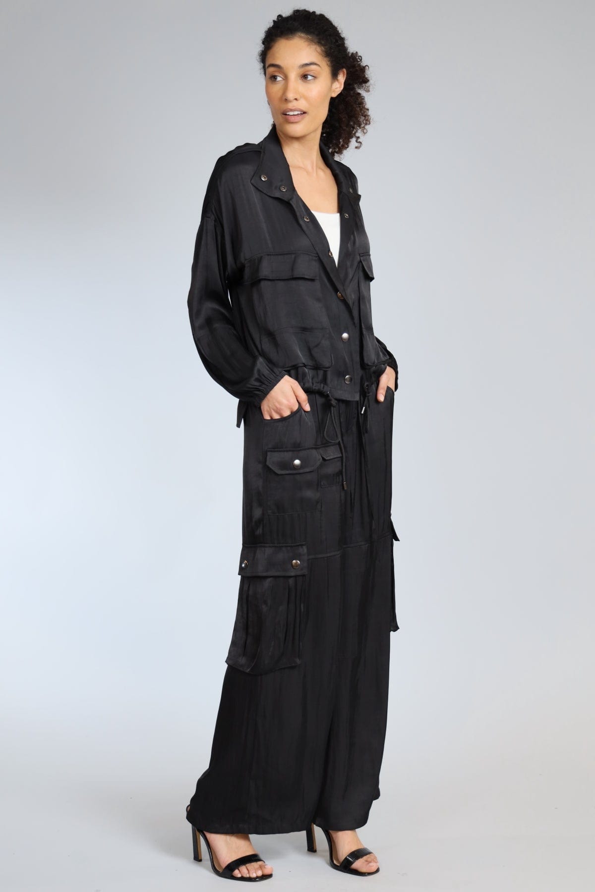 Satin Cargo Jacket