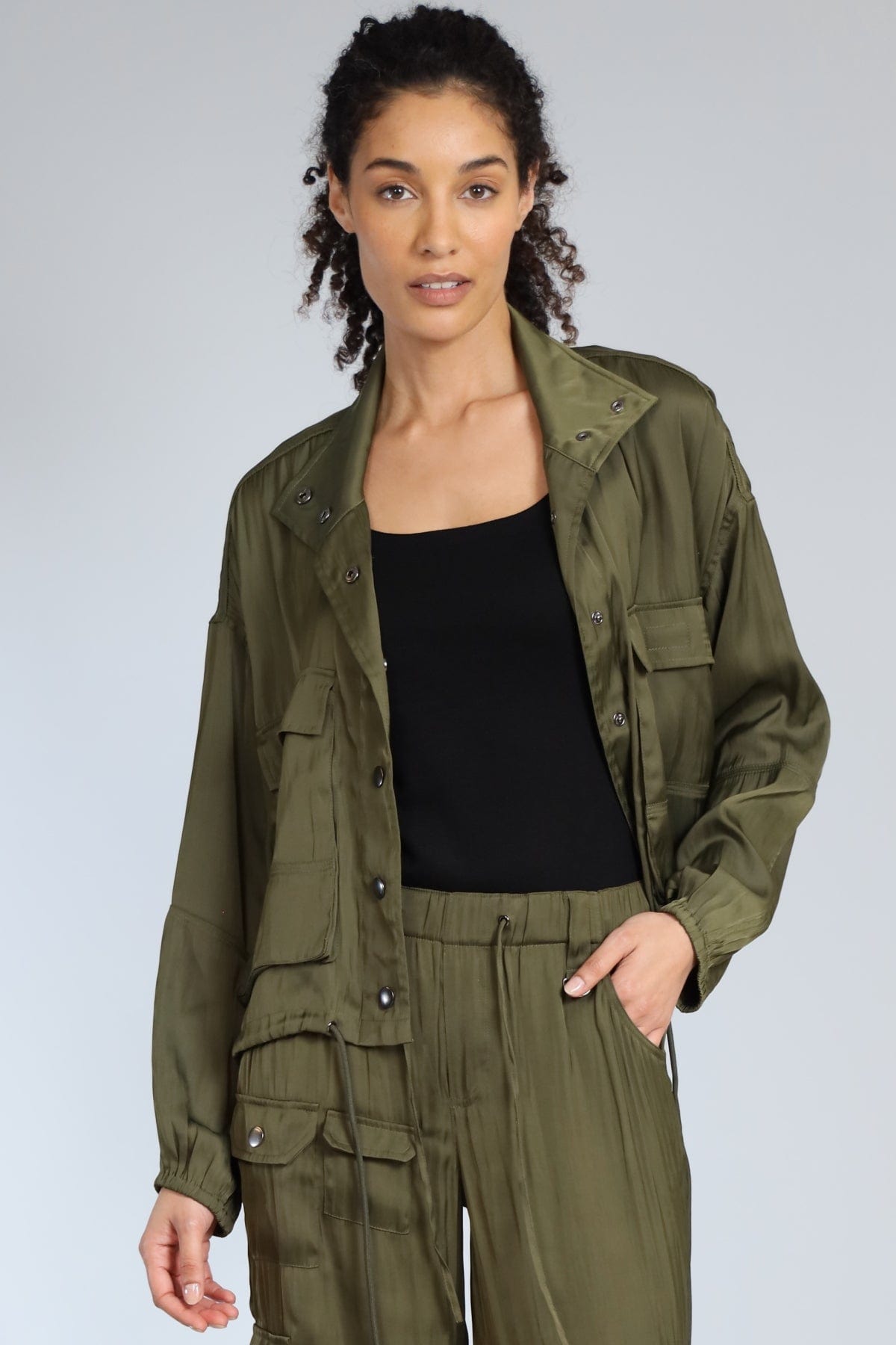 Satin Cargo Jacket
