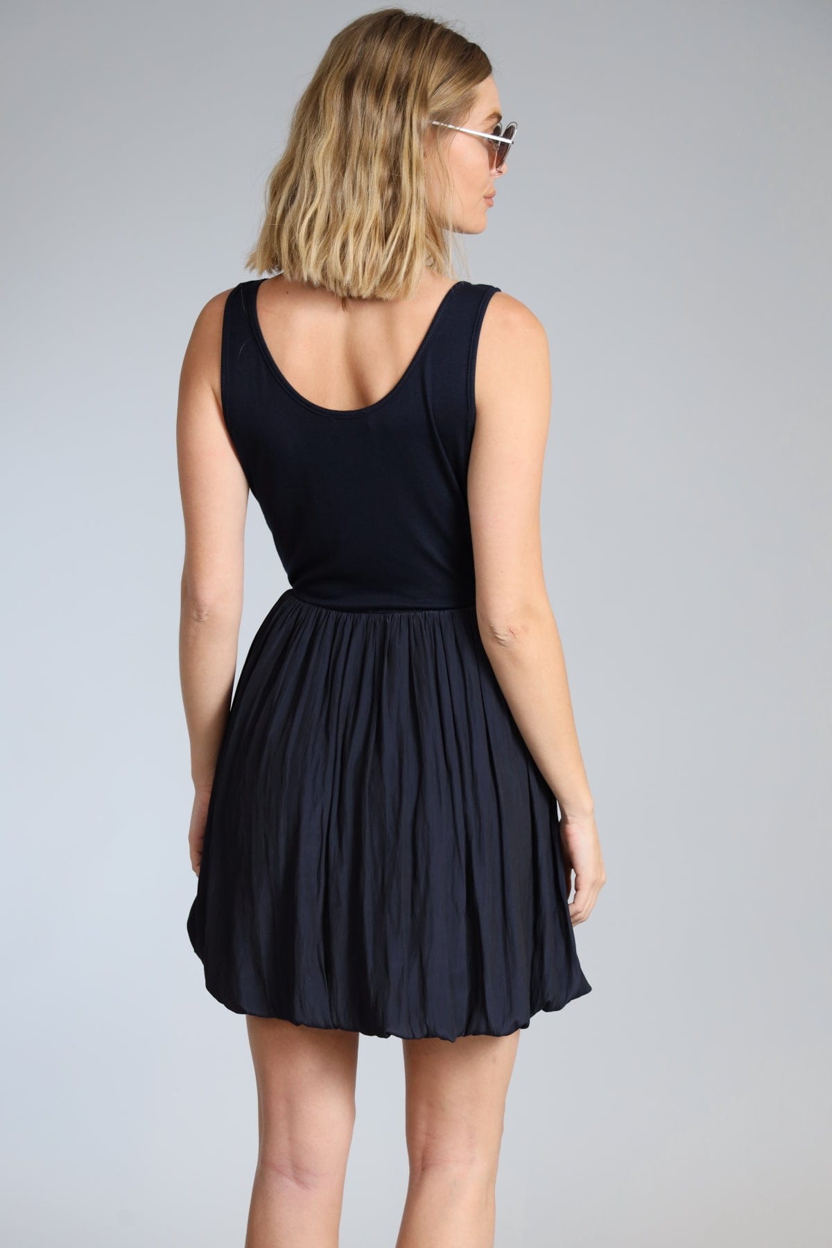 Mixed Media Balloon Tank Dress