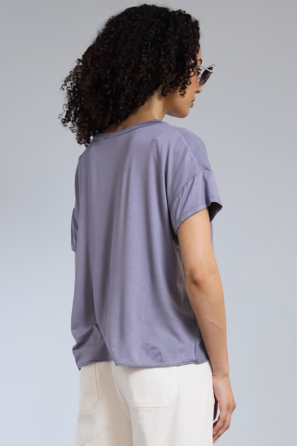 Short Sleeve V-Neck Hybrid Tee