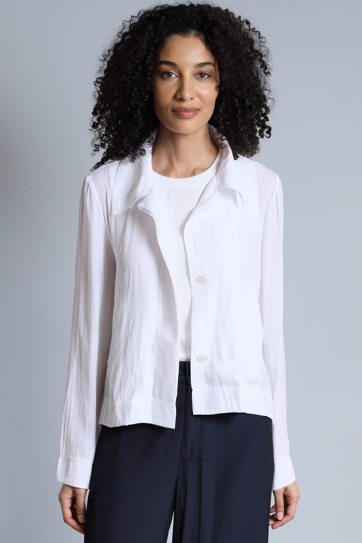 Hidden Placket Swing Jacket