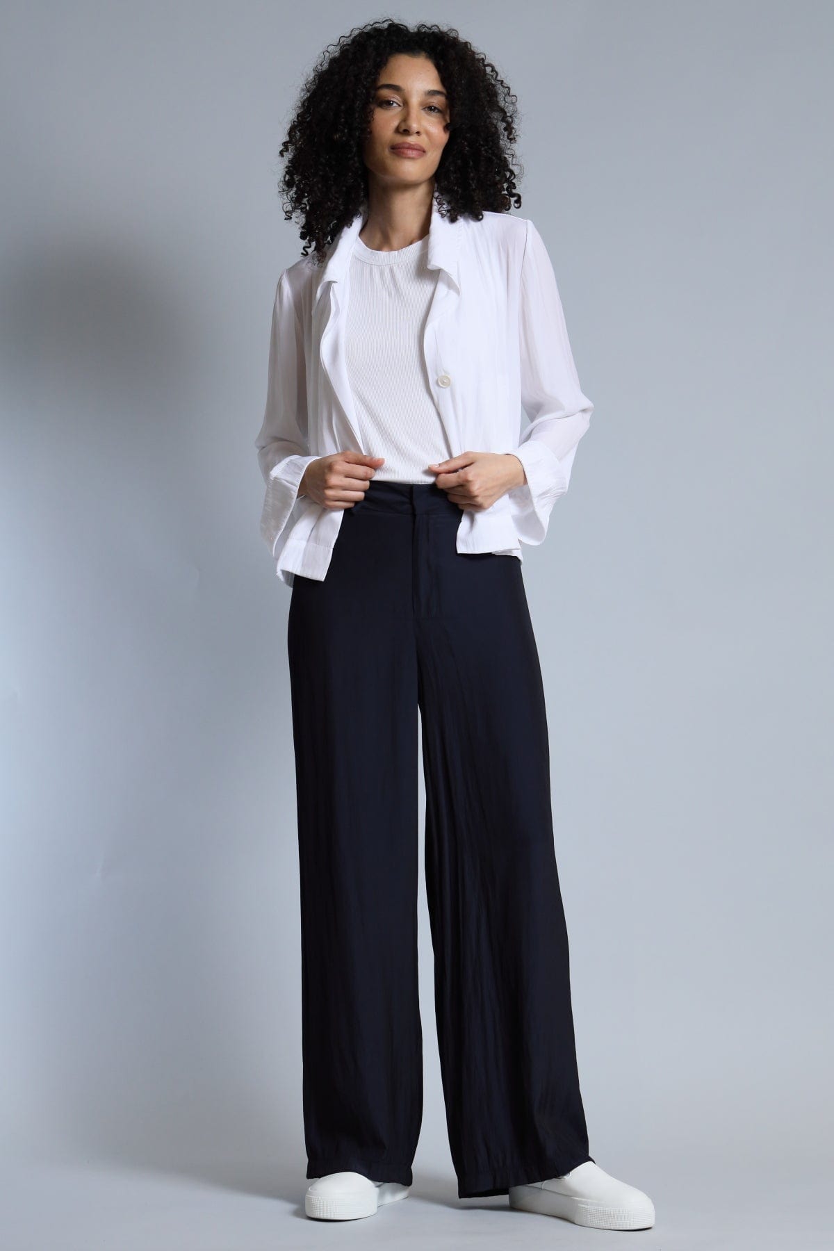Hidden Placket Swing Jacket