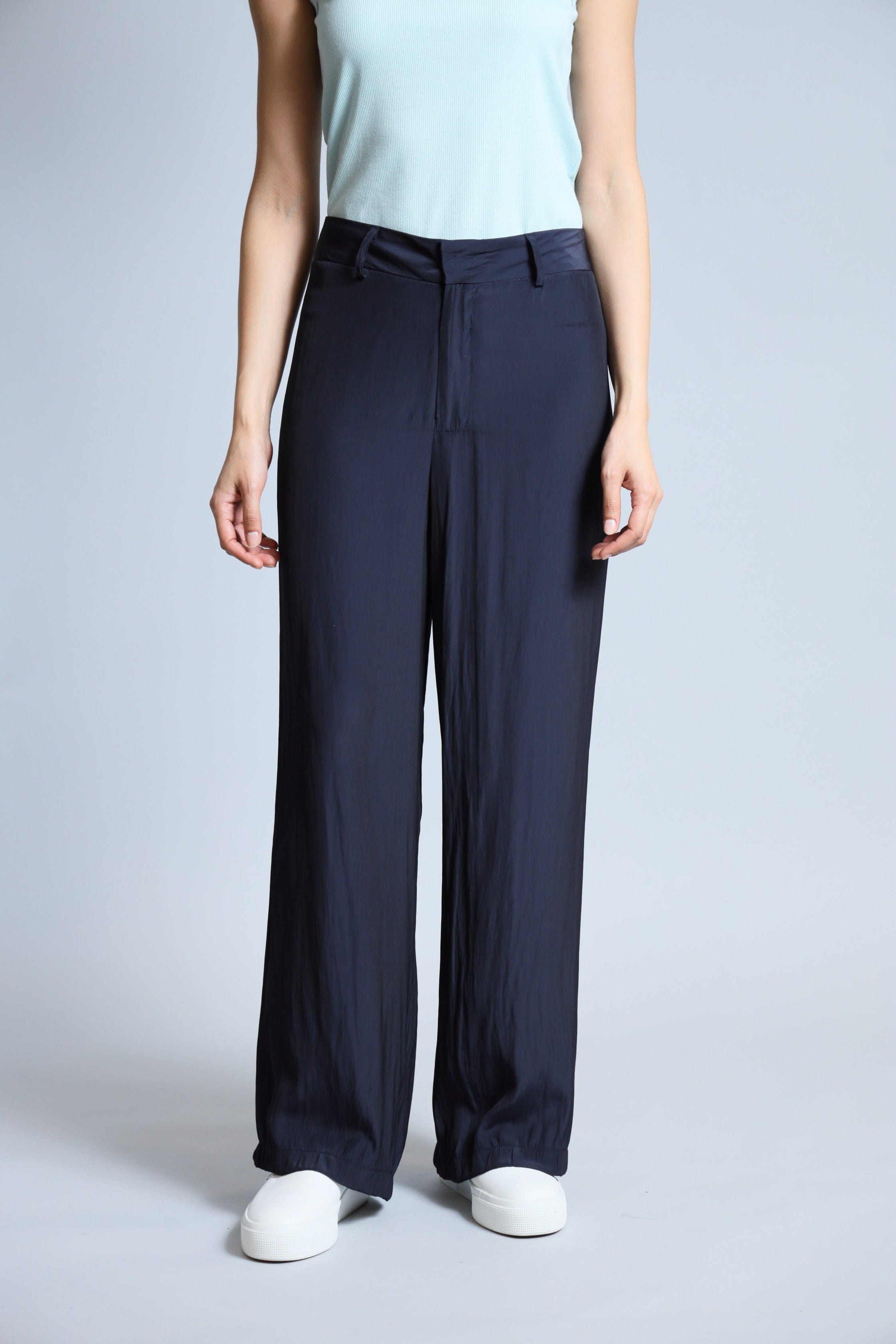 D Satin Straight Leg Pant
