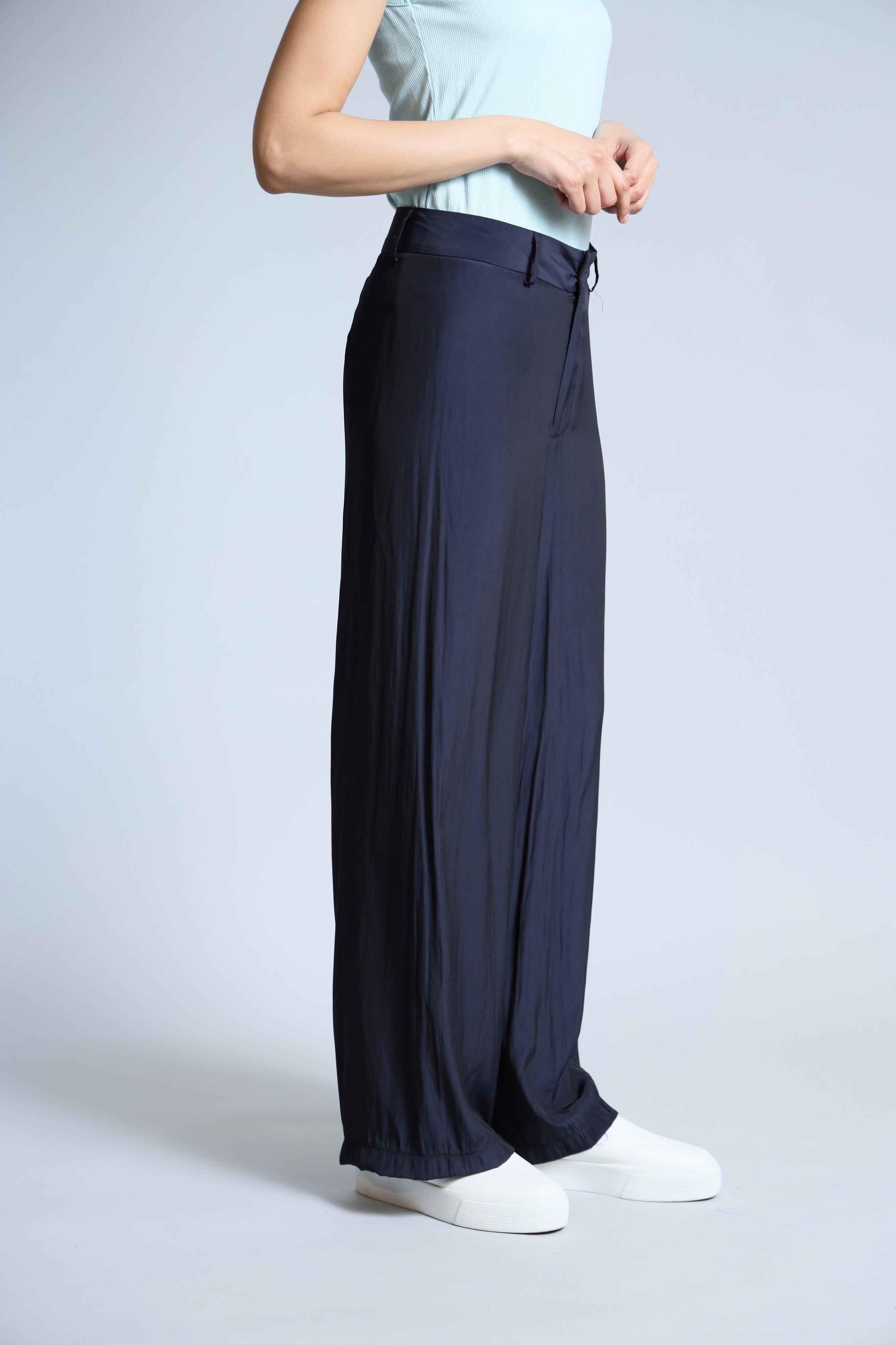 D Satin Straight Leg Pant