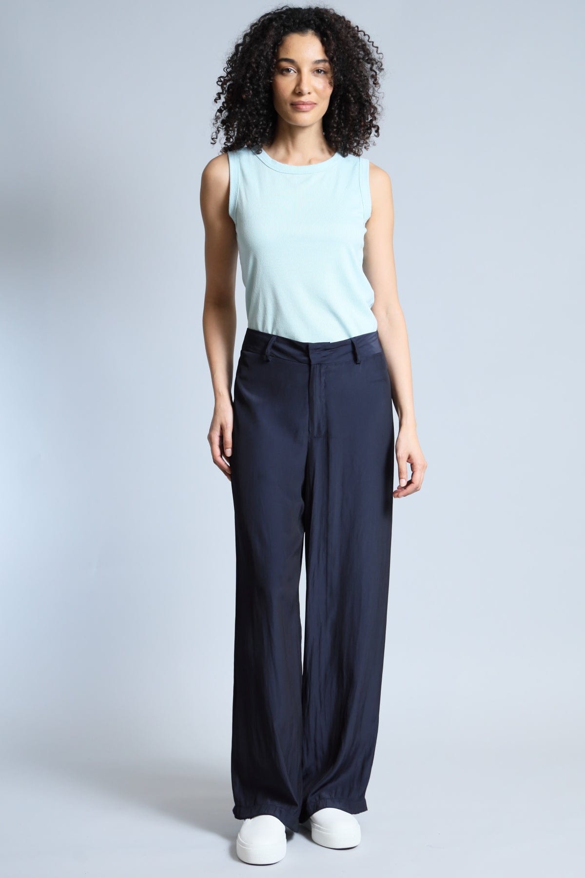 D Satin Straight Leg Pant