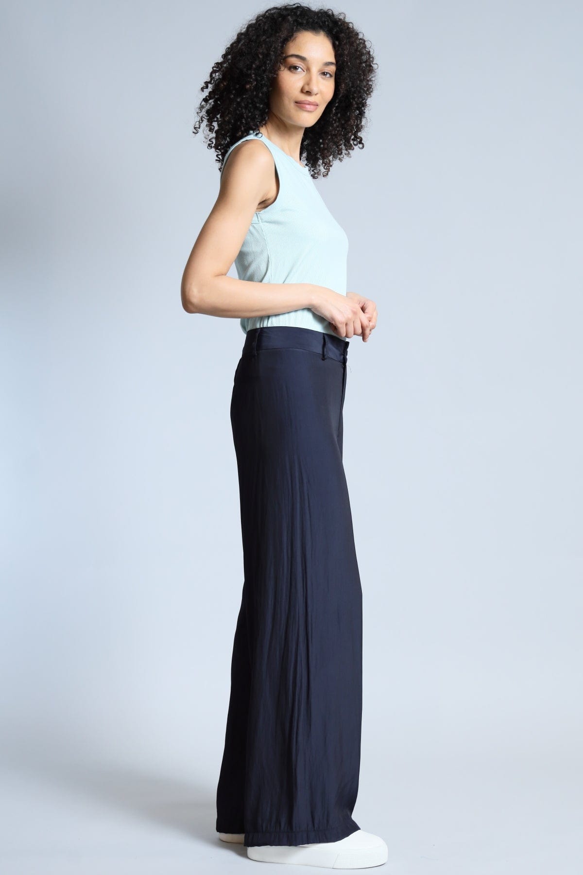 D Satin Straight Leg Pant