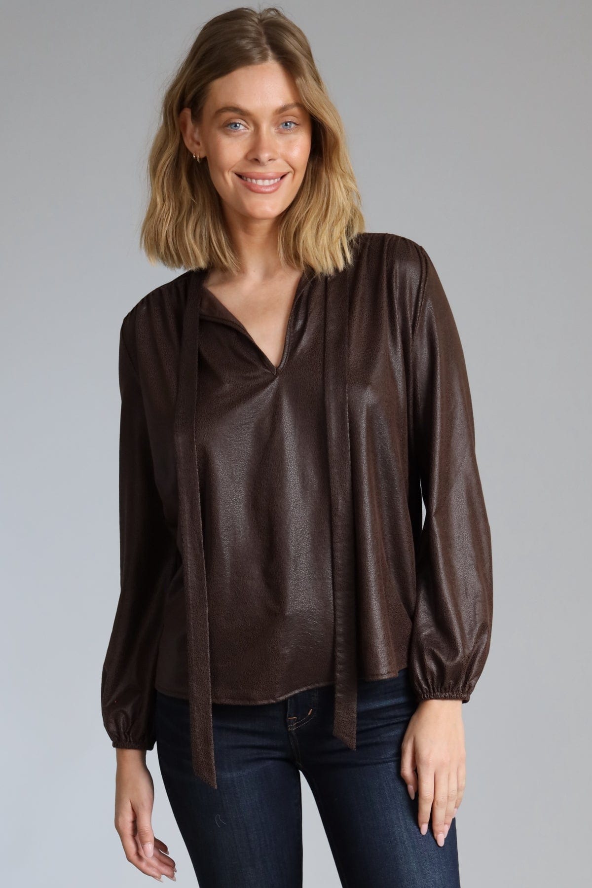 Zoe Leatherette Top