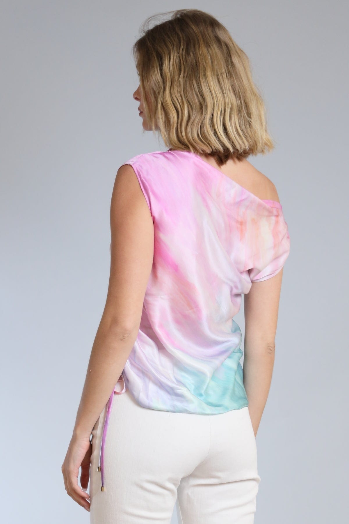 Ombre Tie Dye Asymmetrical Top