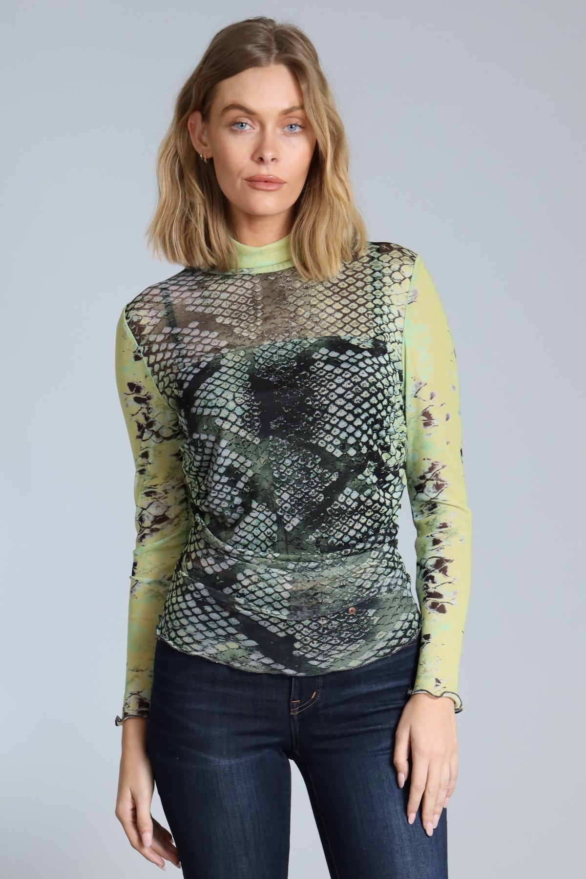 Yellow Python Mesh Top