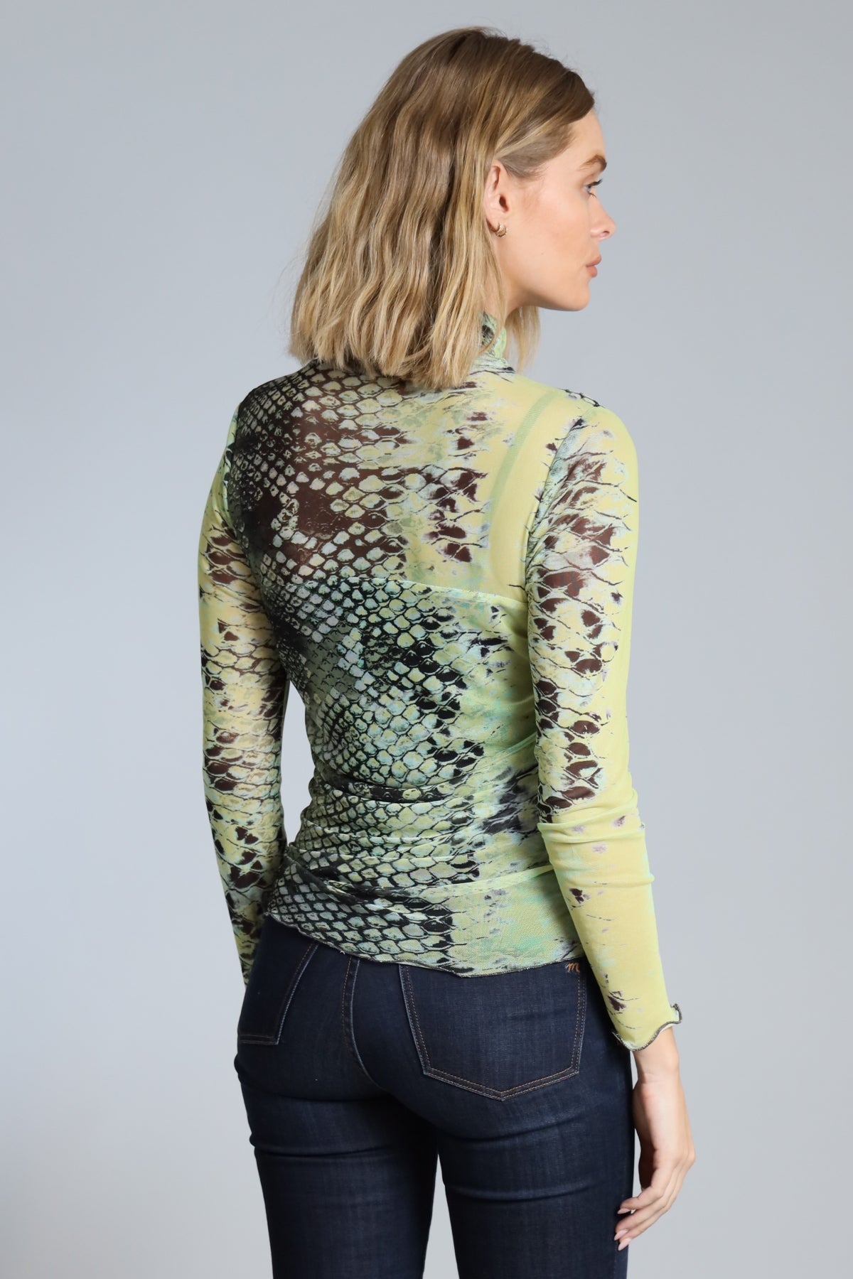 Yellow Python Mesh Top