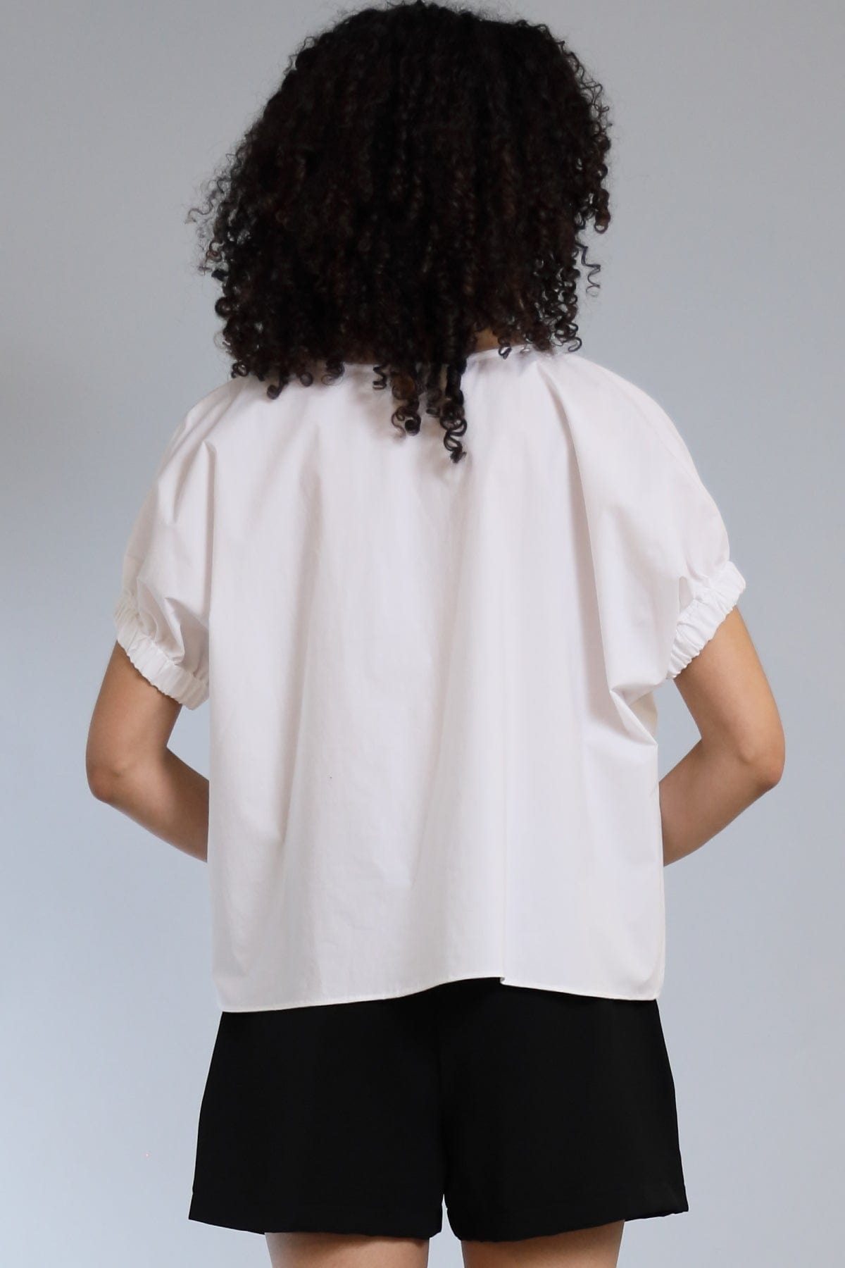 Stretch Poplin Boxy T-Shirt