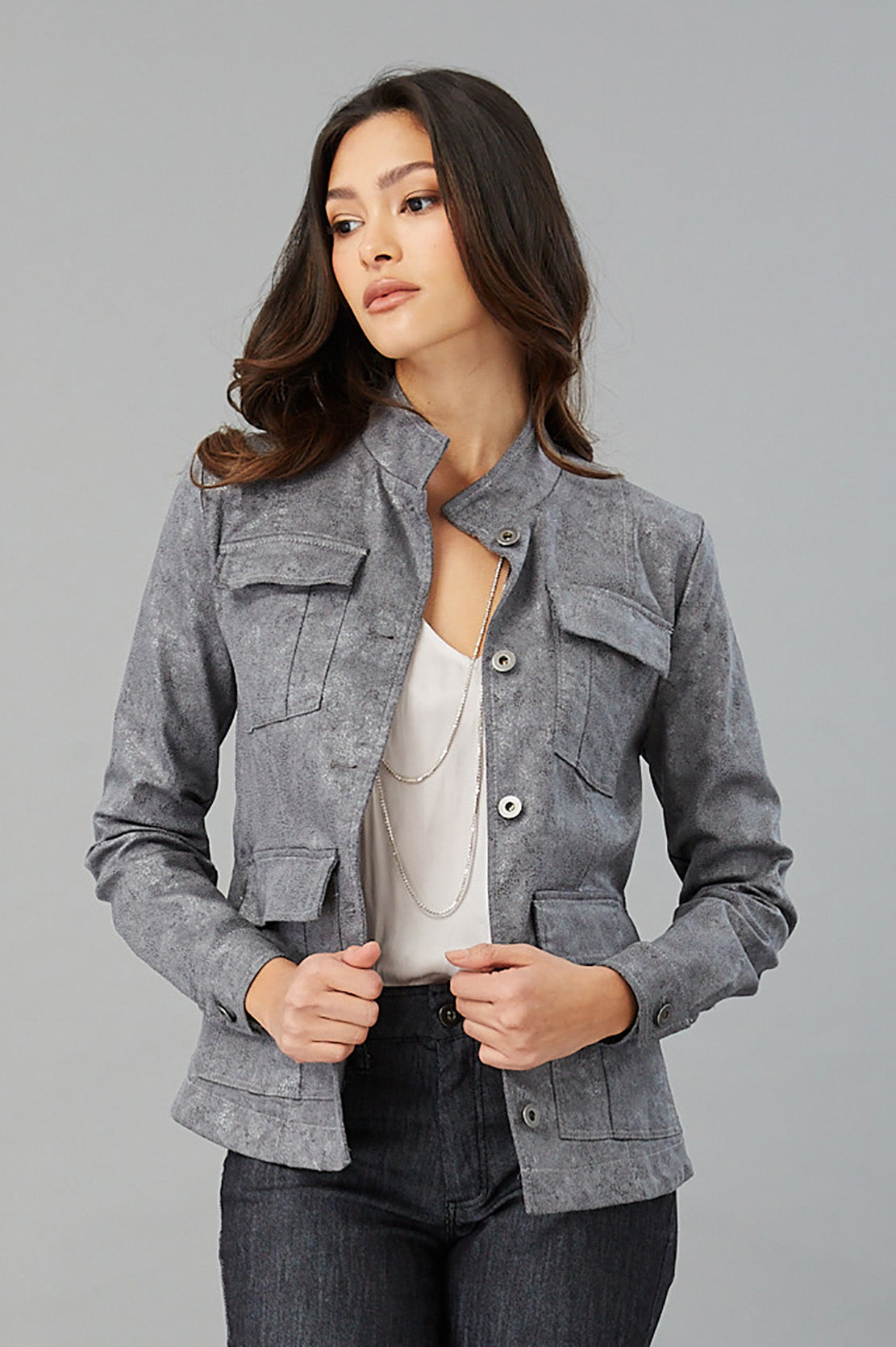 Foil Denim Jean Jacket