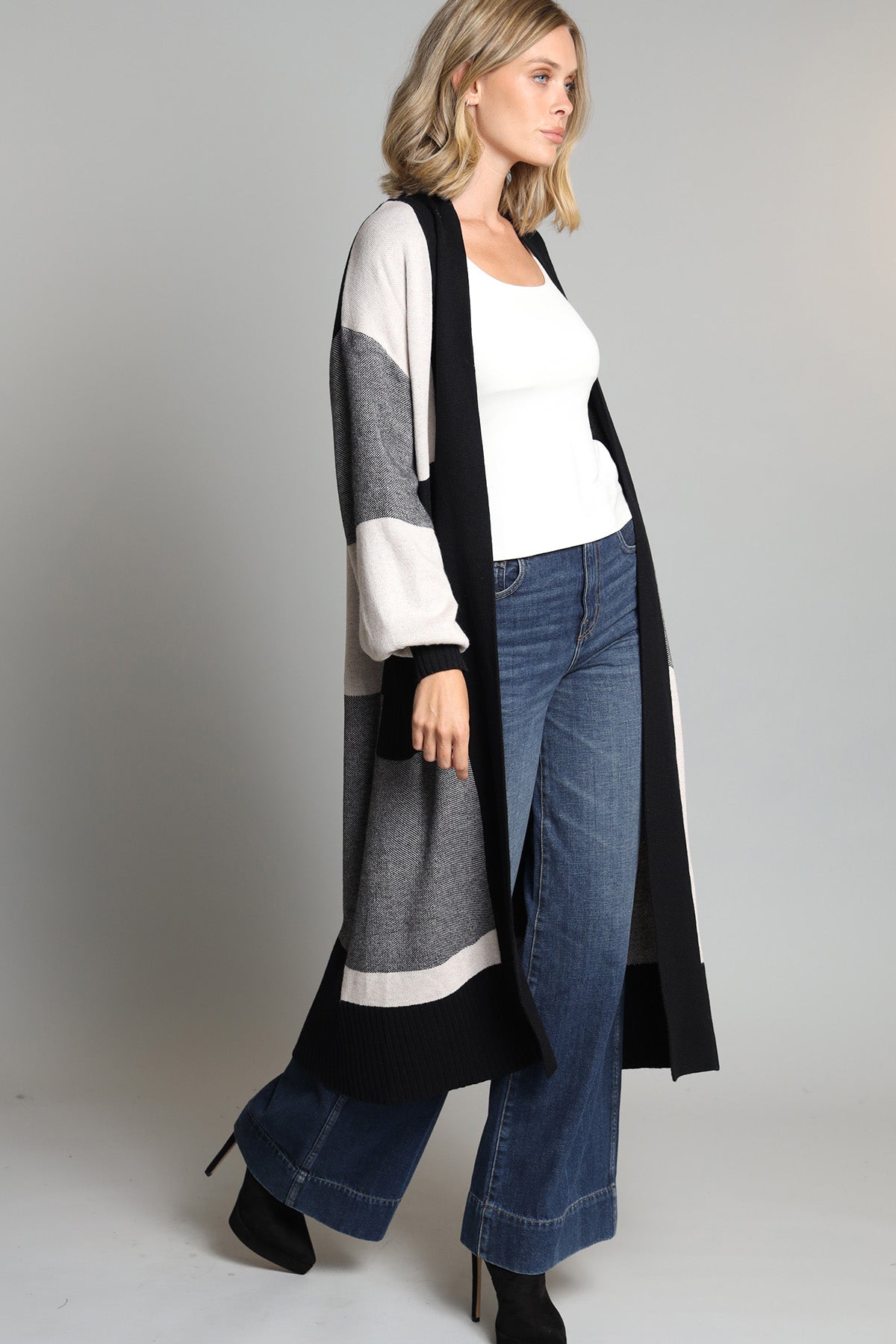Buffalo Plaid Sweater Duster