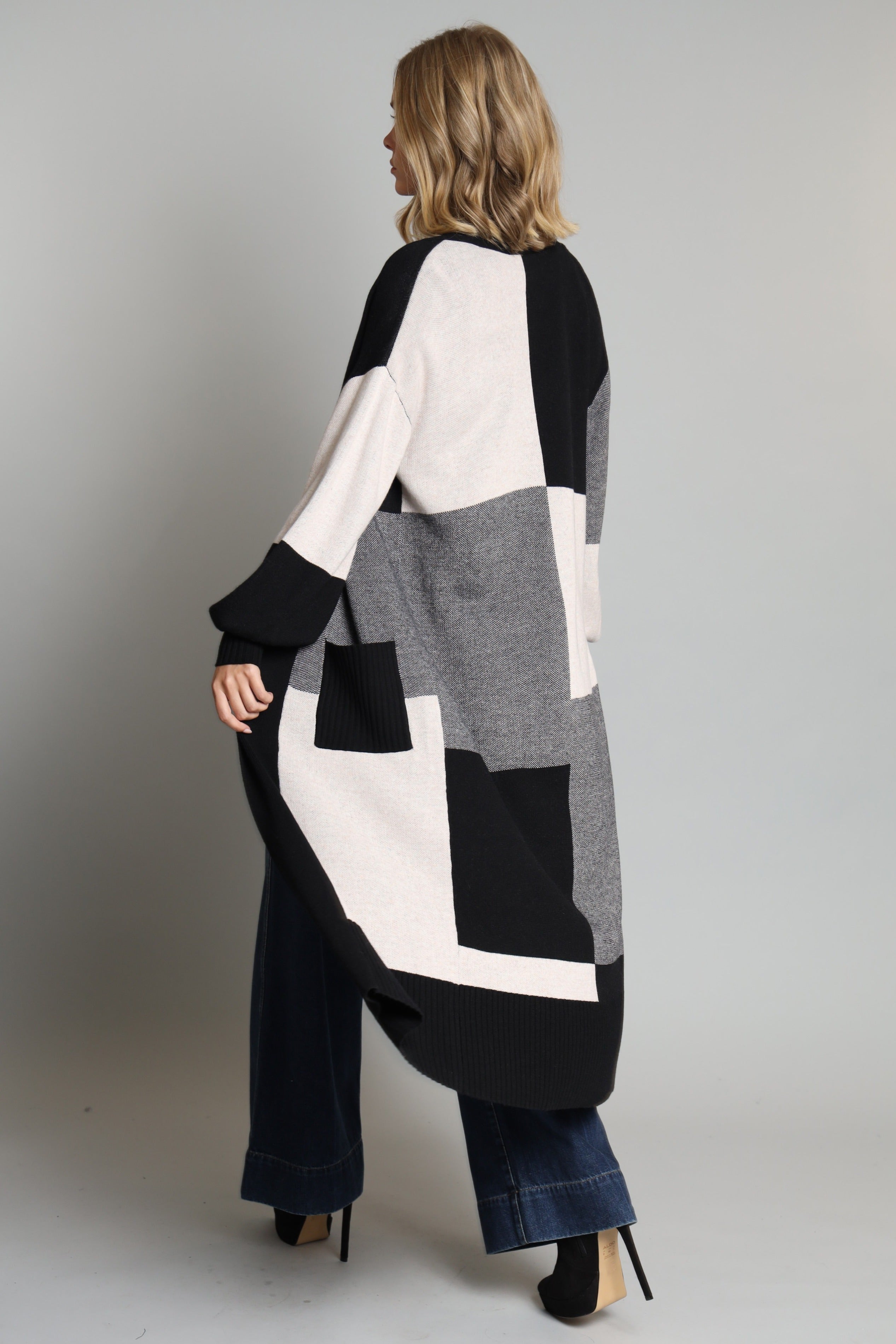 Buffalo Plaid Sweater Duster