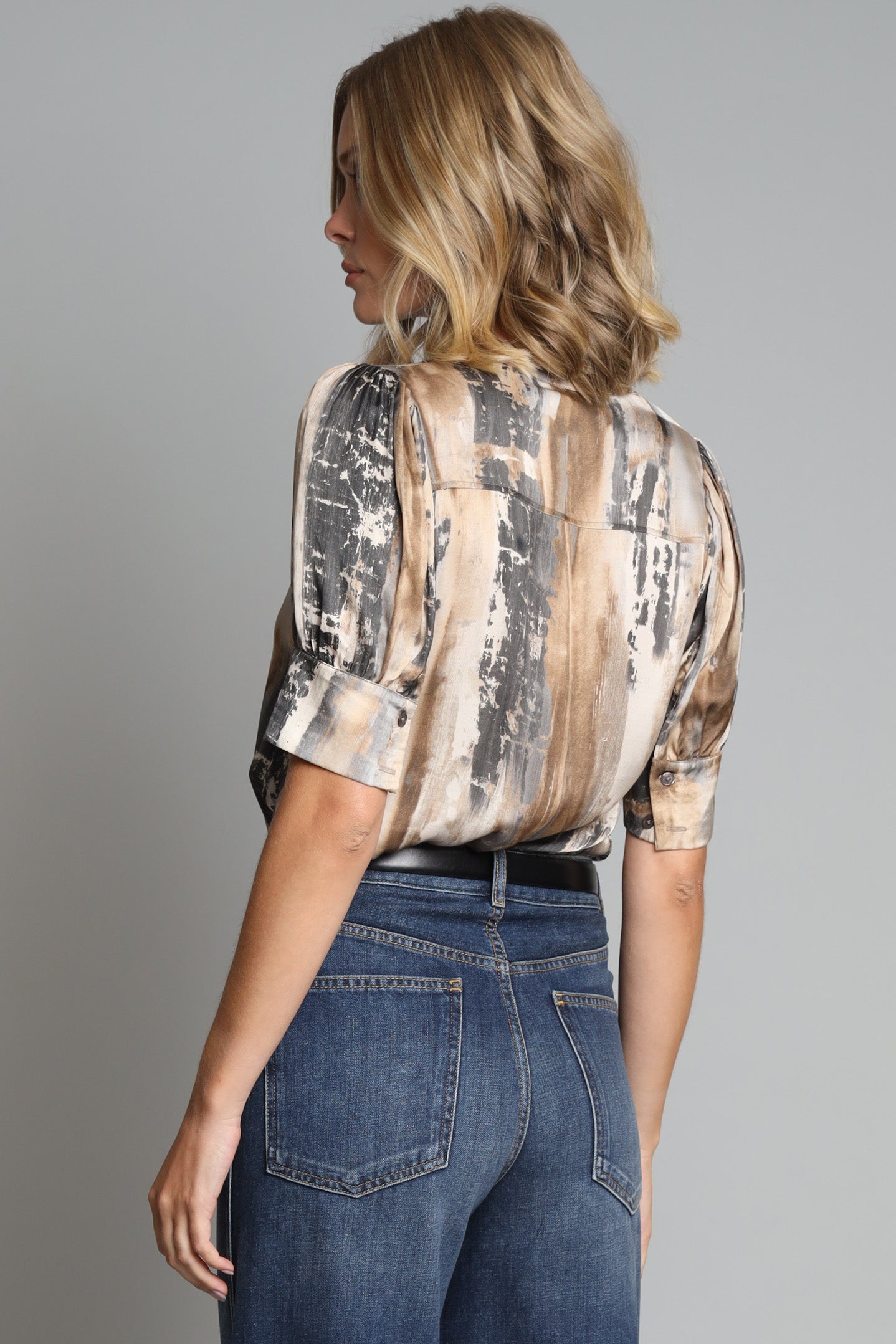 Venetian Zip Front Blouse