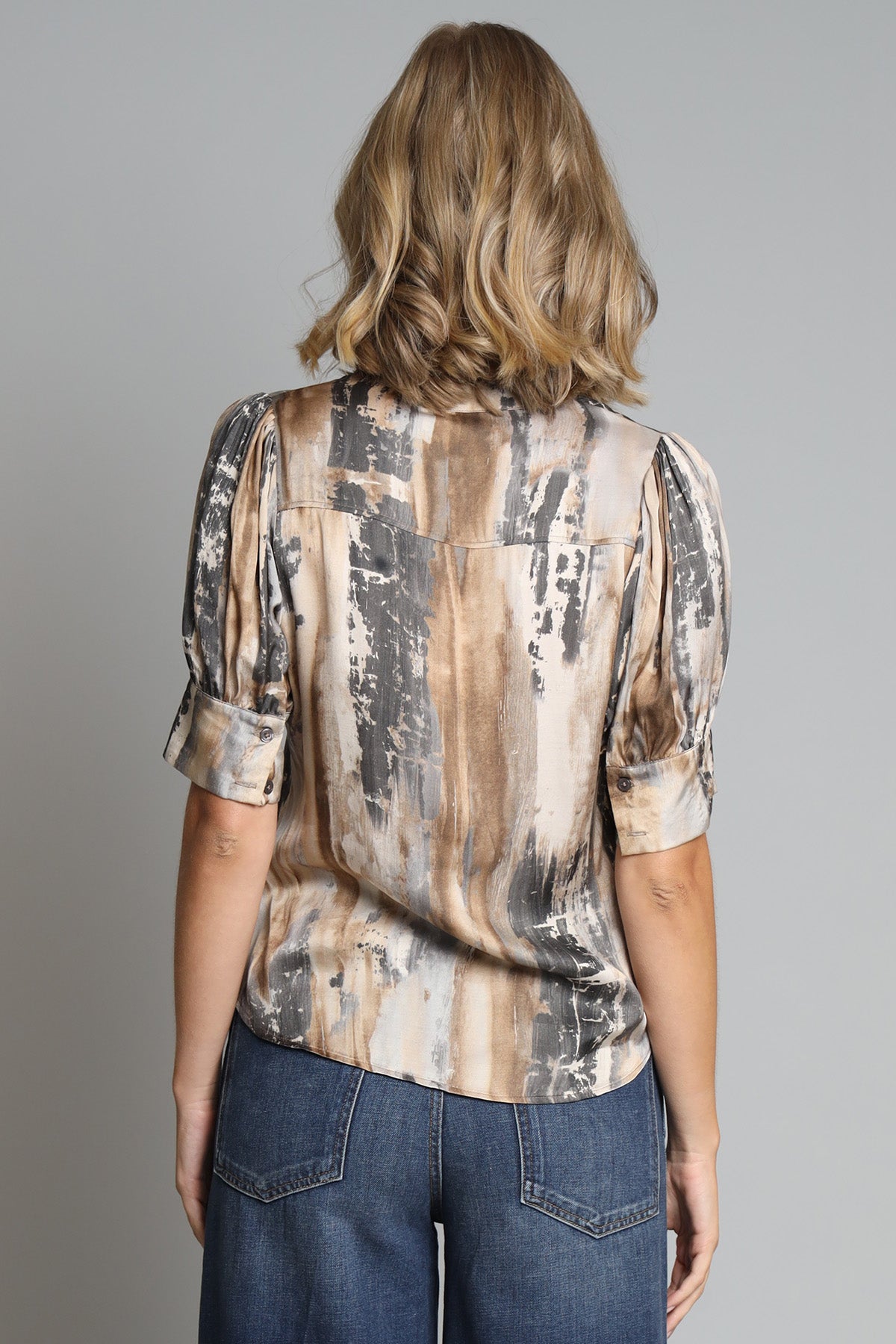 Venetian Zip Front Blouse