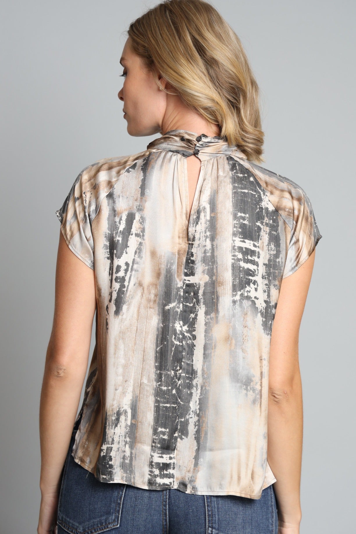 Venetian Mock Neck Top