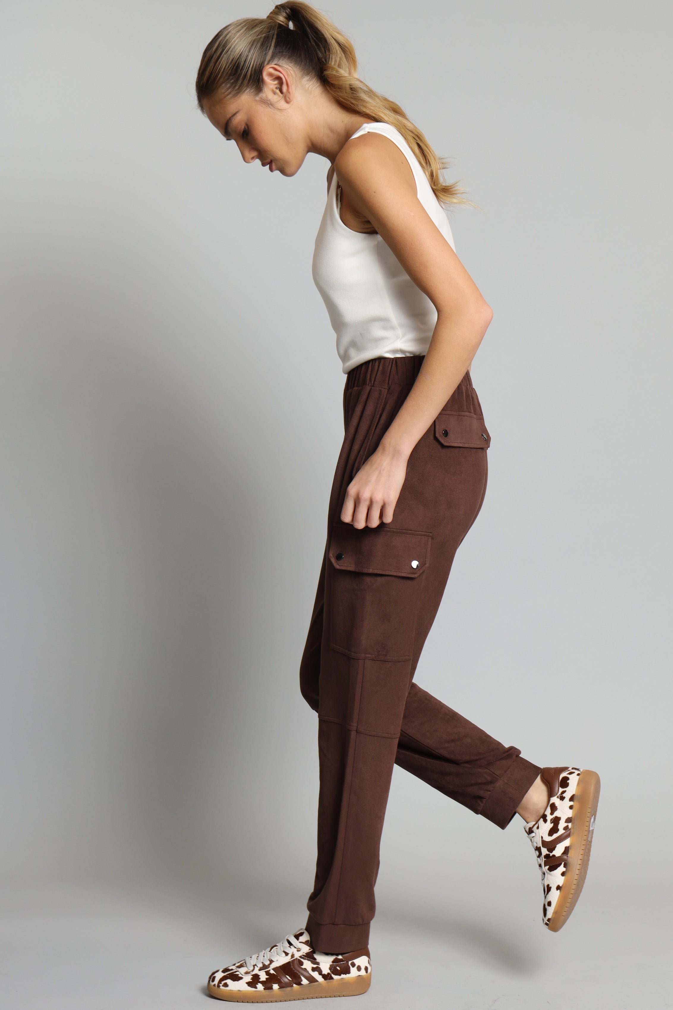Vegan Suede Cargo Pant