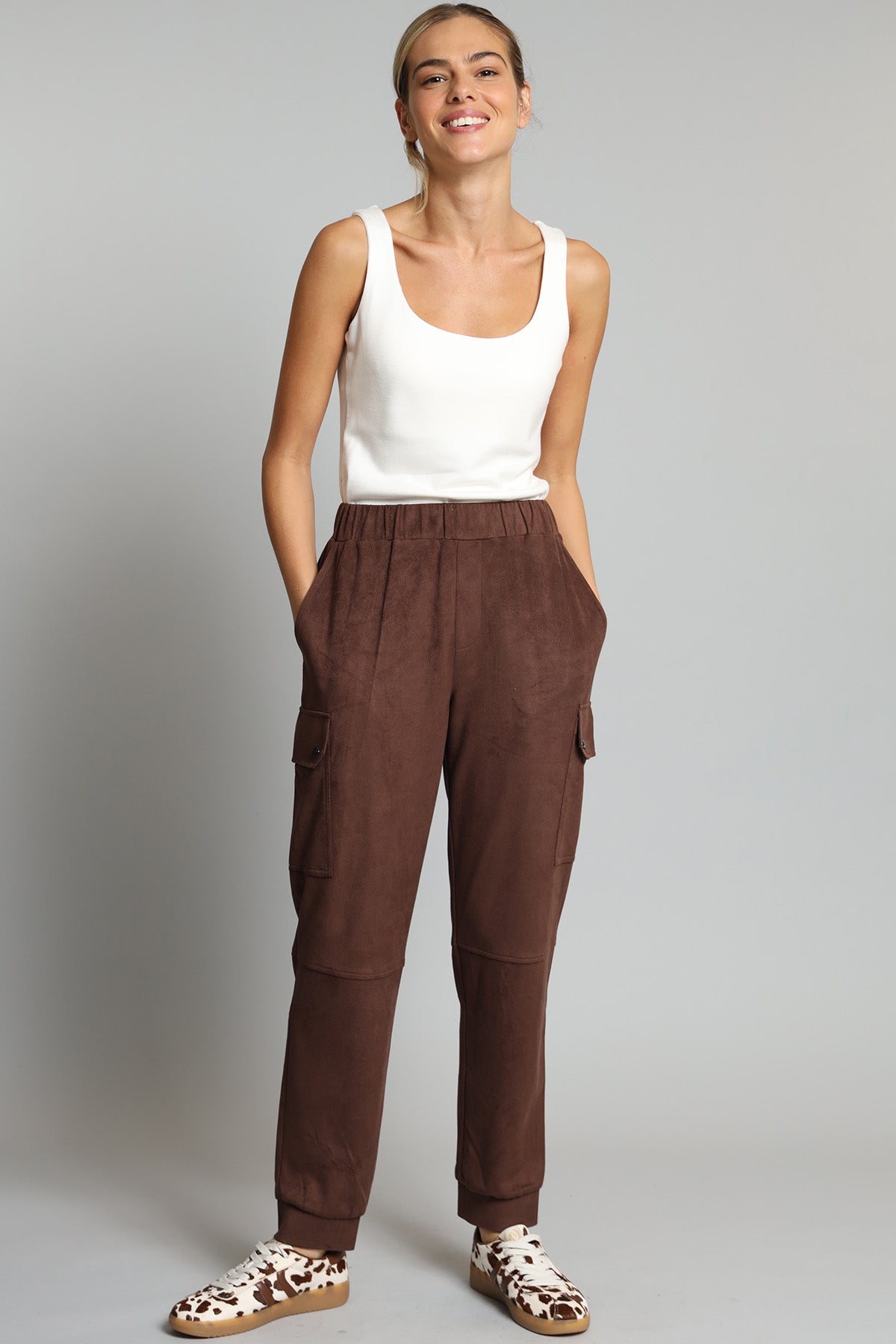 Vegan Suede Cargo Pant