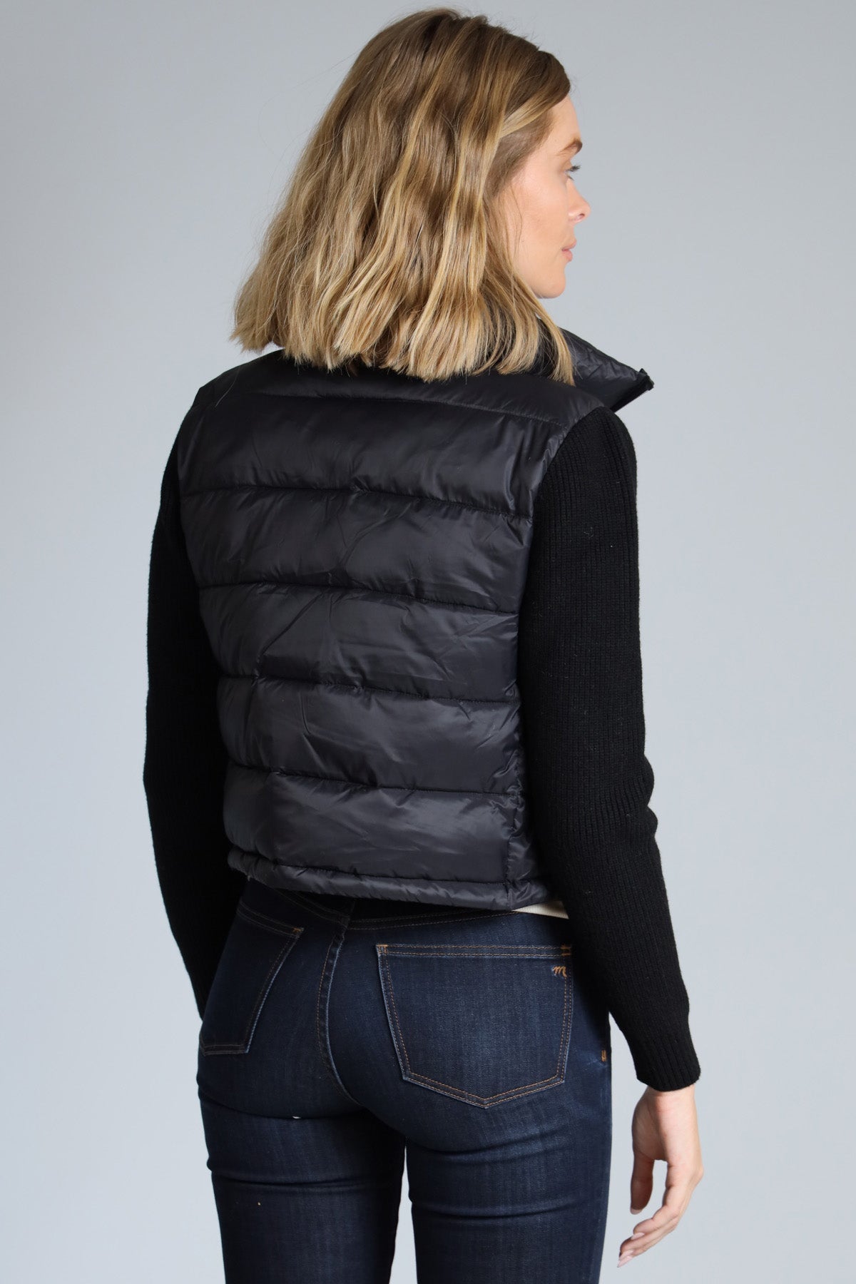 Sweater Sleeve Puffer Jacket