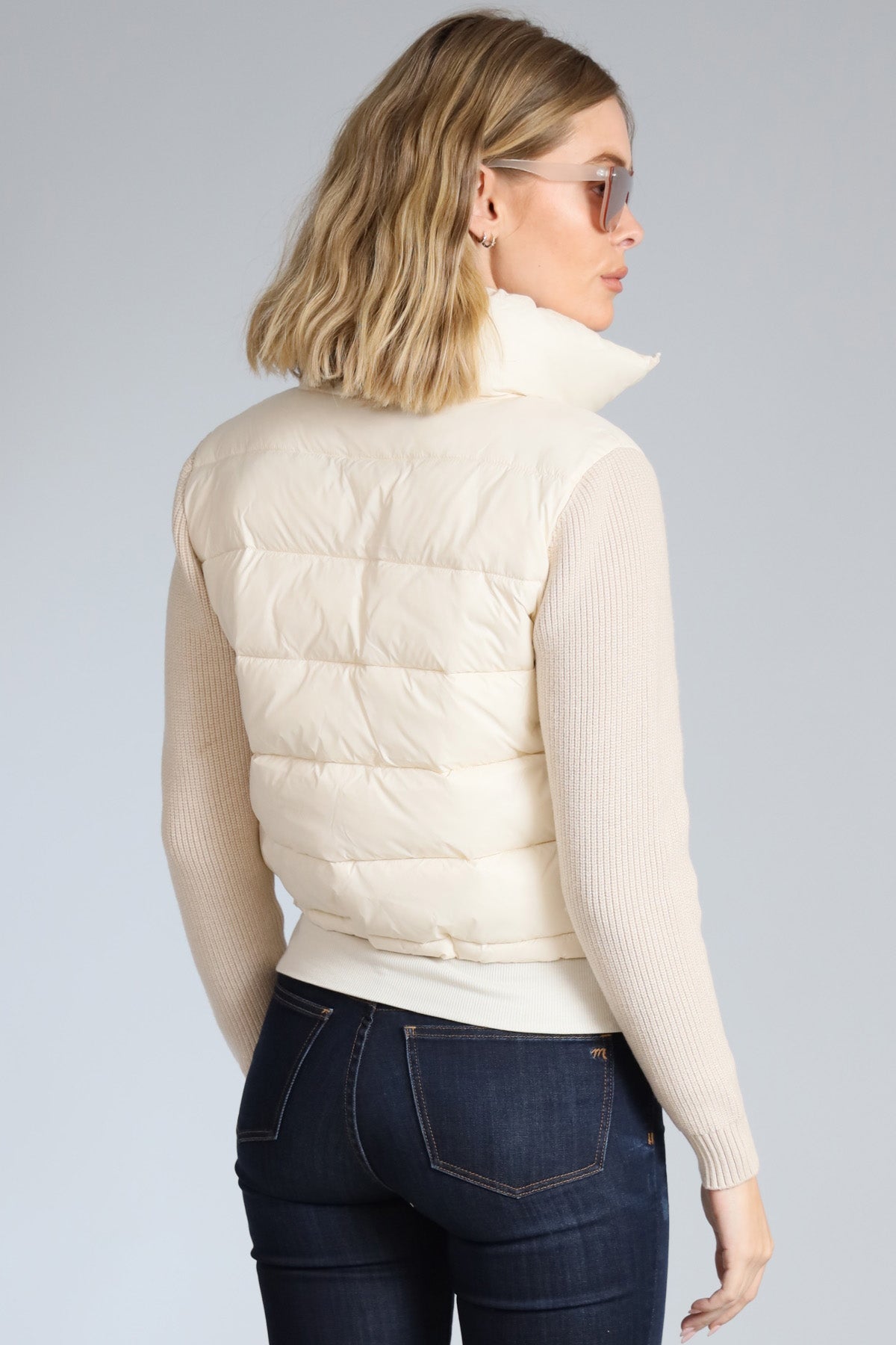 Sweater Sleeve Puffer Jacket