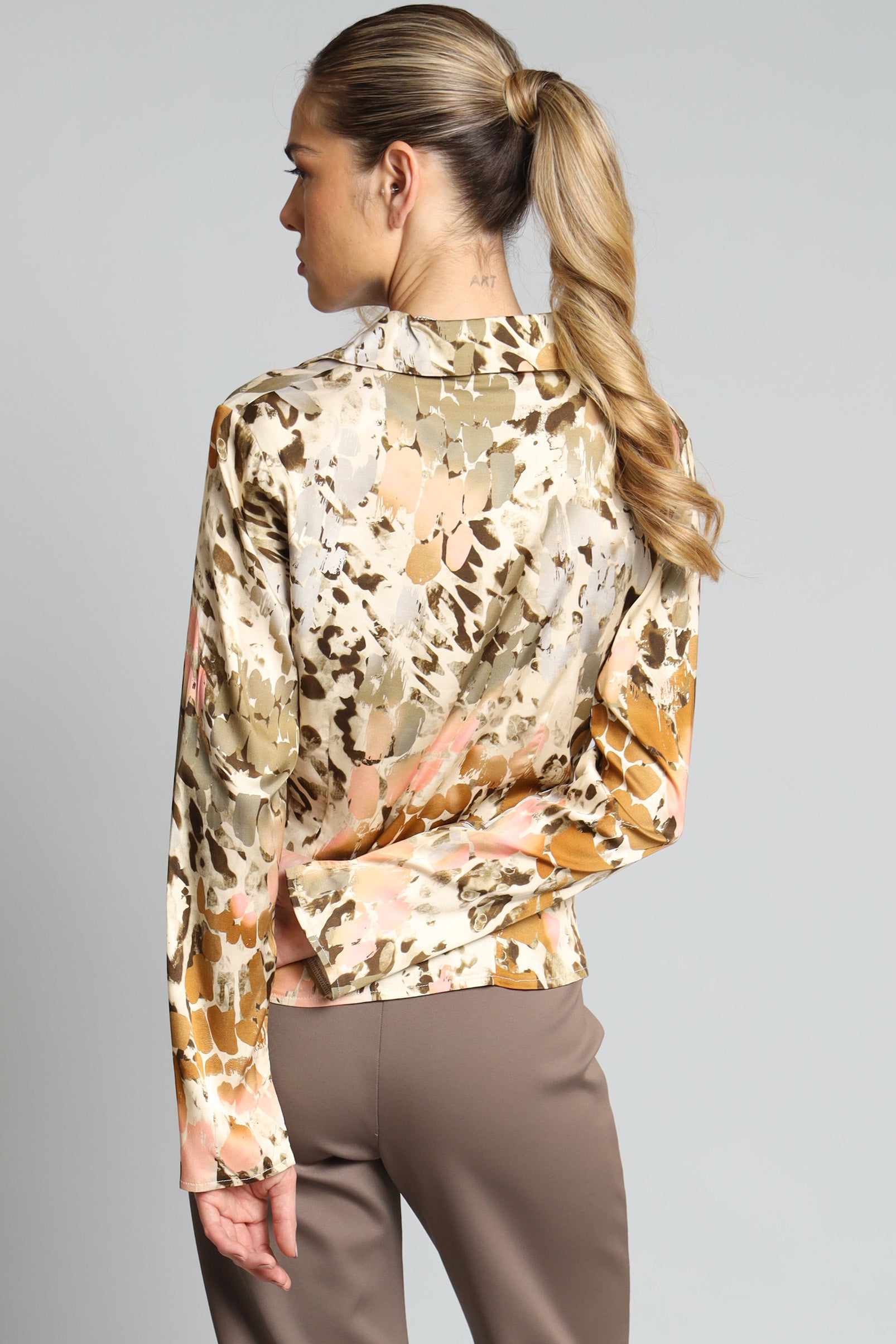 Safari Printed Zip Front Shirt