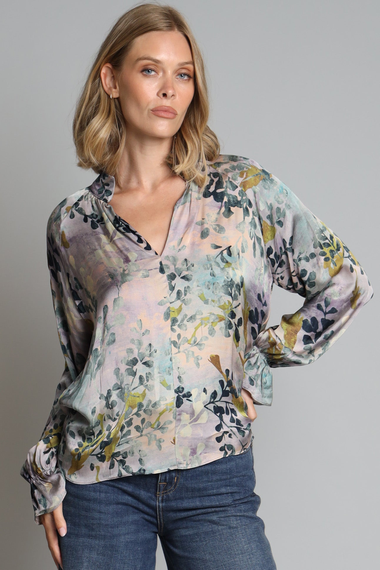 Plum Garden Peasant Top