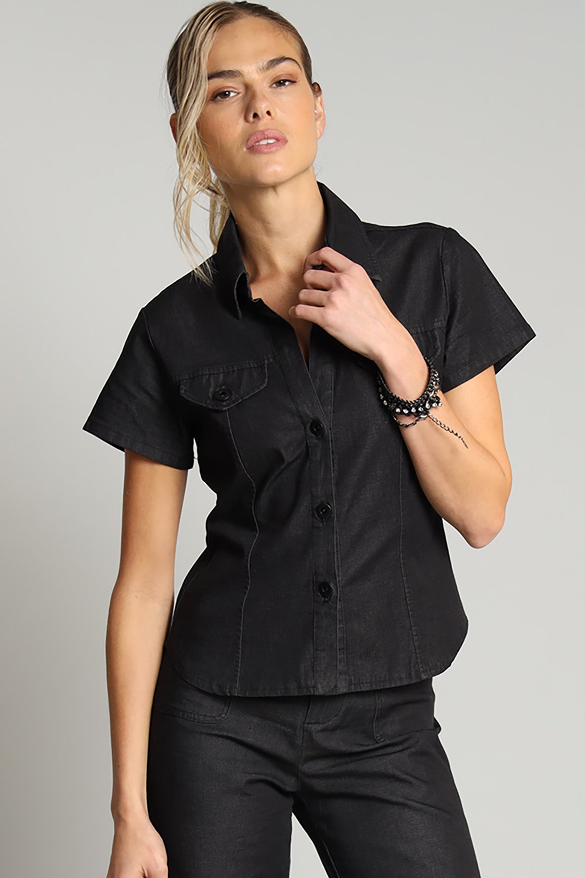 Short Sleeve Denim Shirt