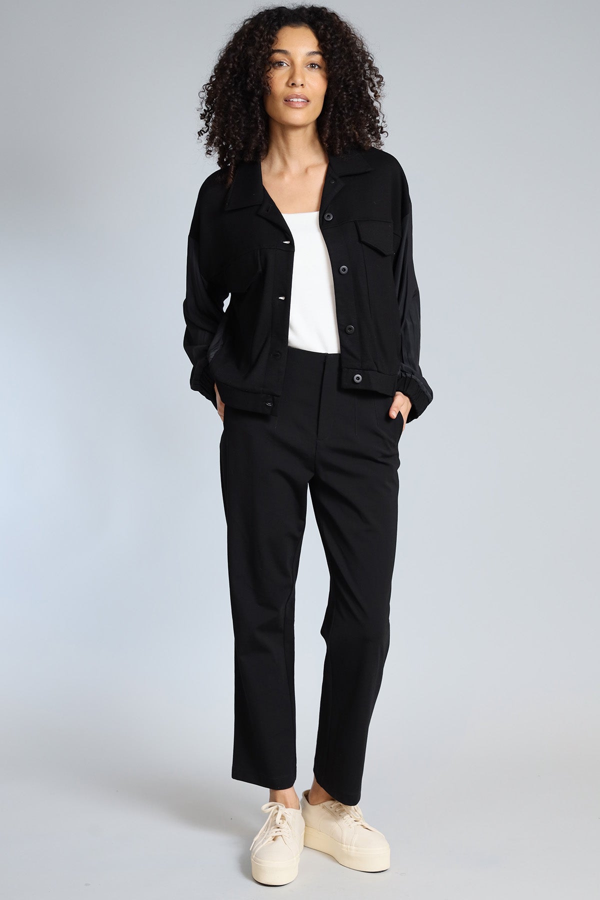 Luxe Ponte Hybrid Jean Jacket