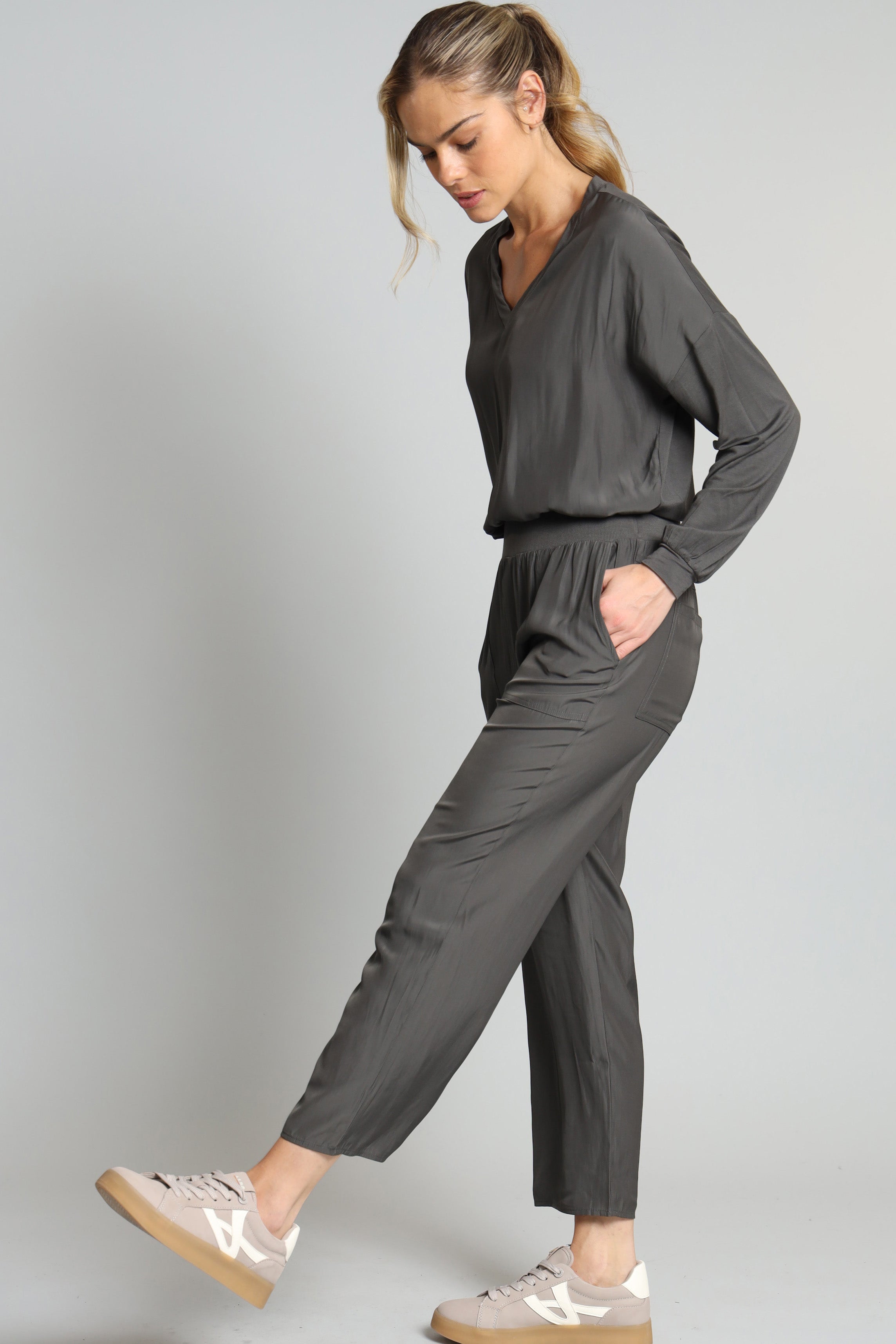 Long Sleeve Hybrid V-Neck