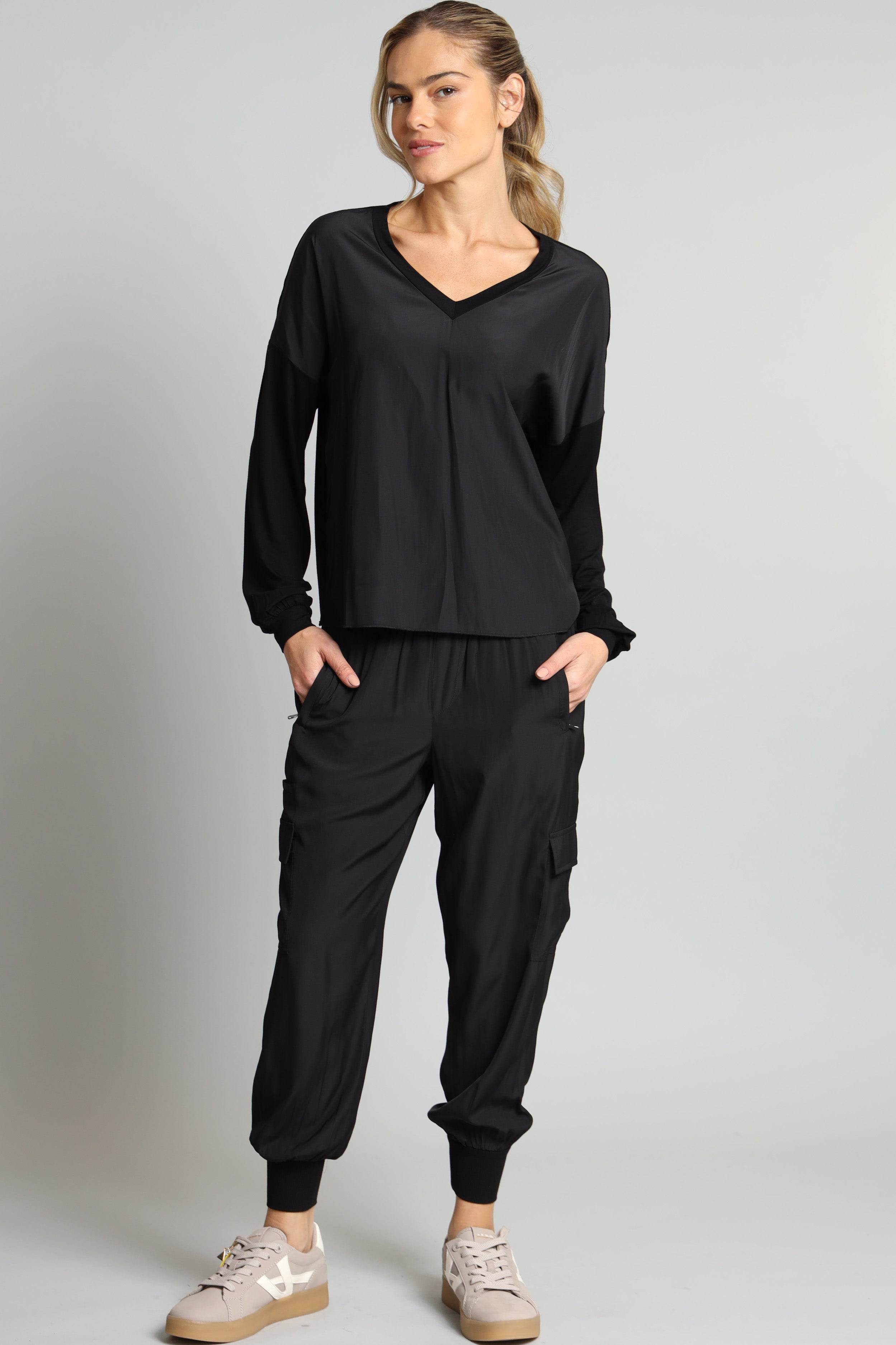 Long Sleeve Hybrid V-Neck