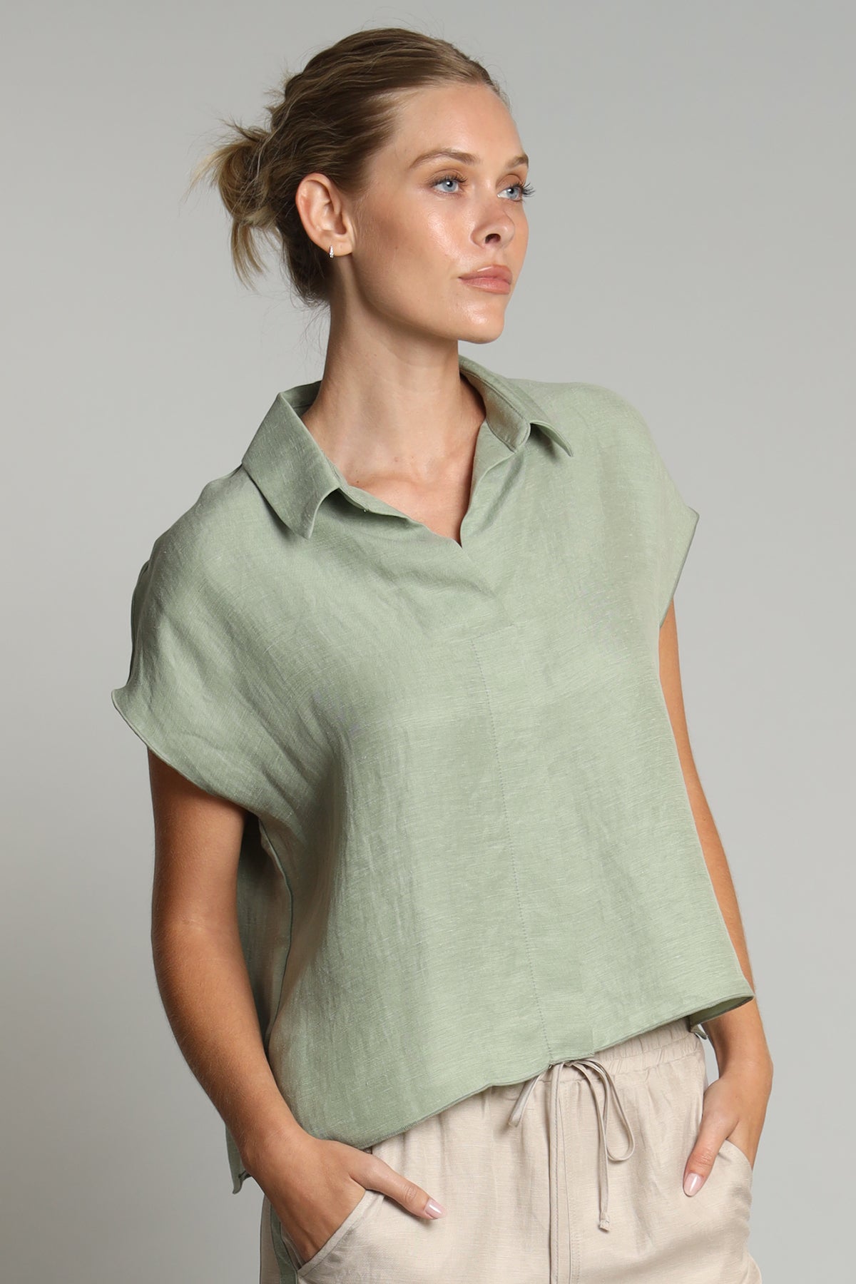 Cupro Linen Boxy Top