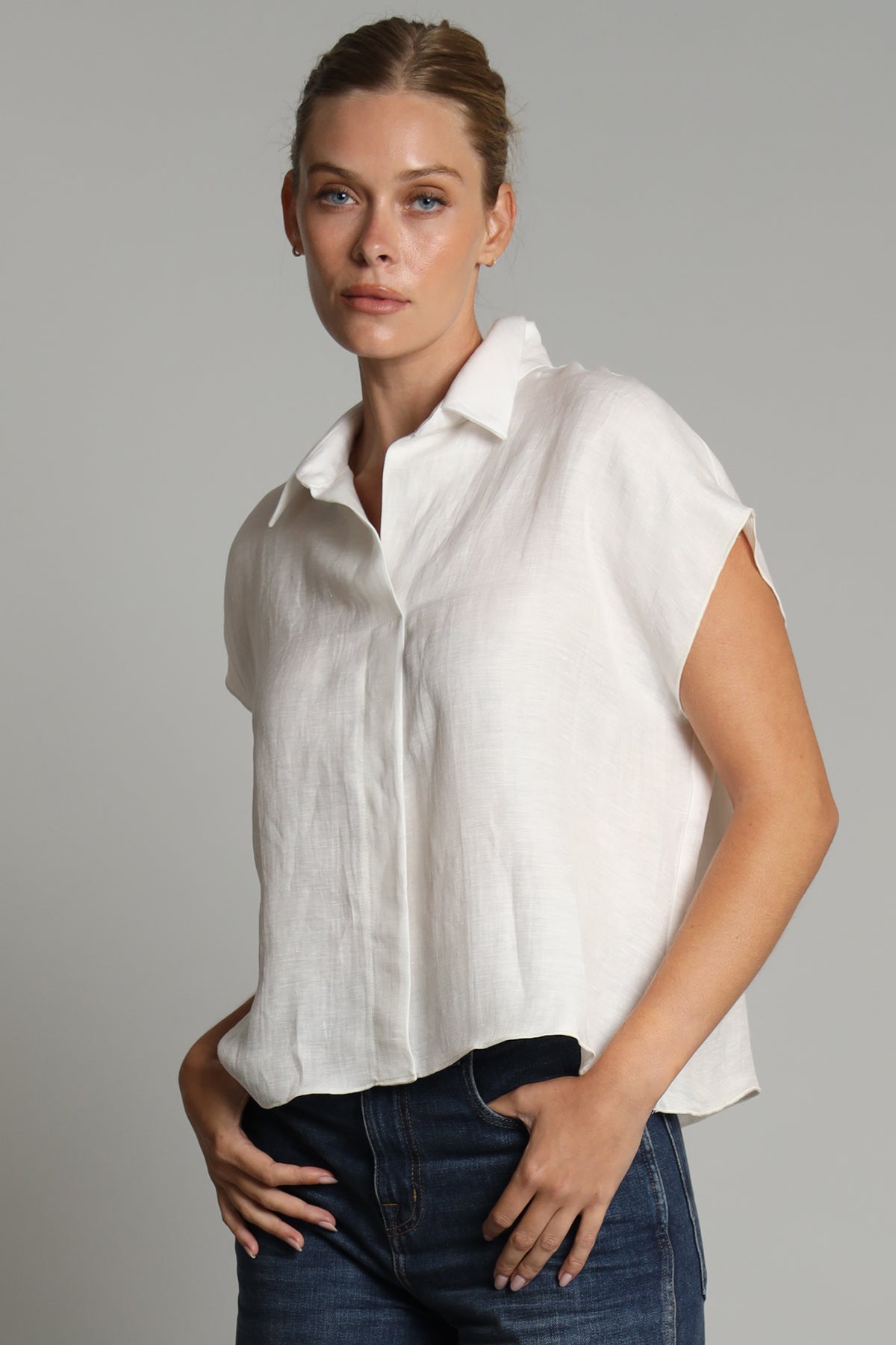 Cupro Linen Boxy Top