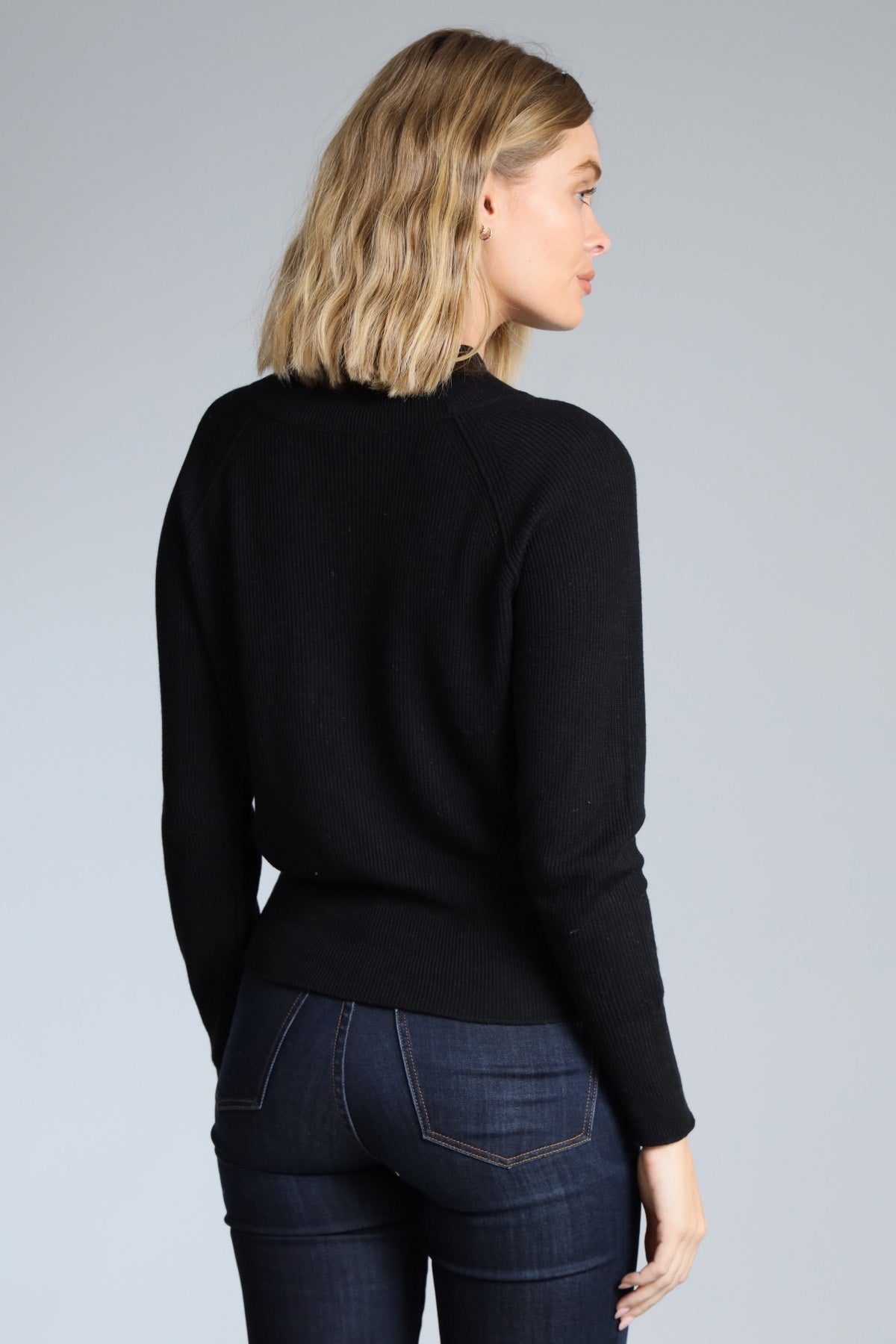 Raglan Mock Neck Sweater