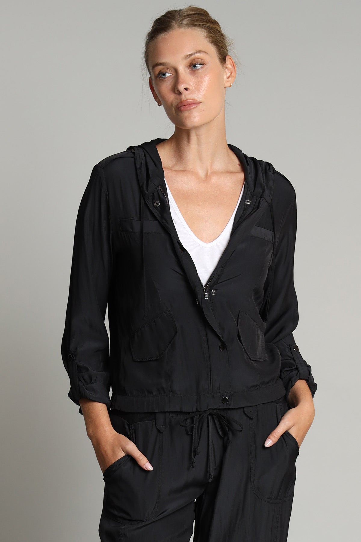 D Satin Utility Jacket