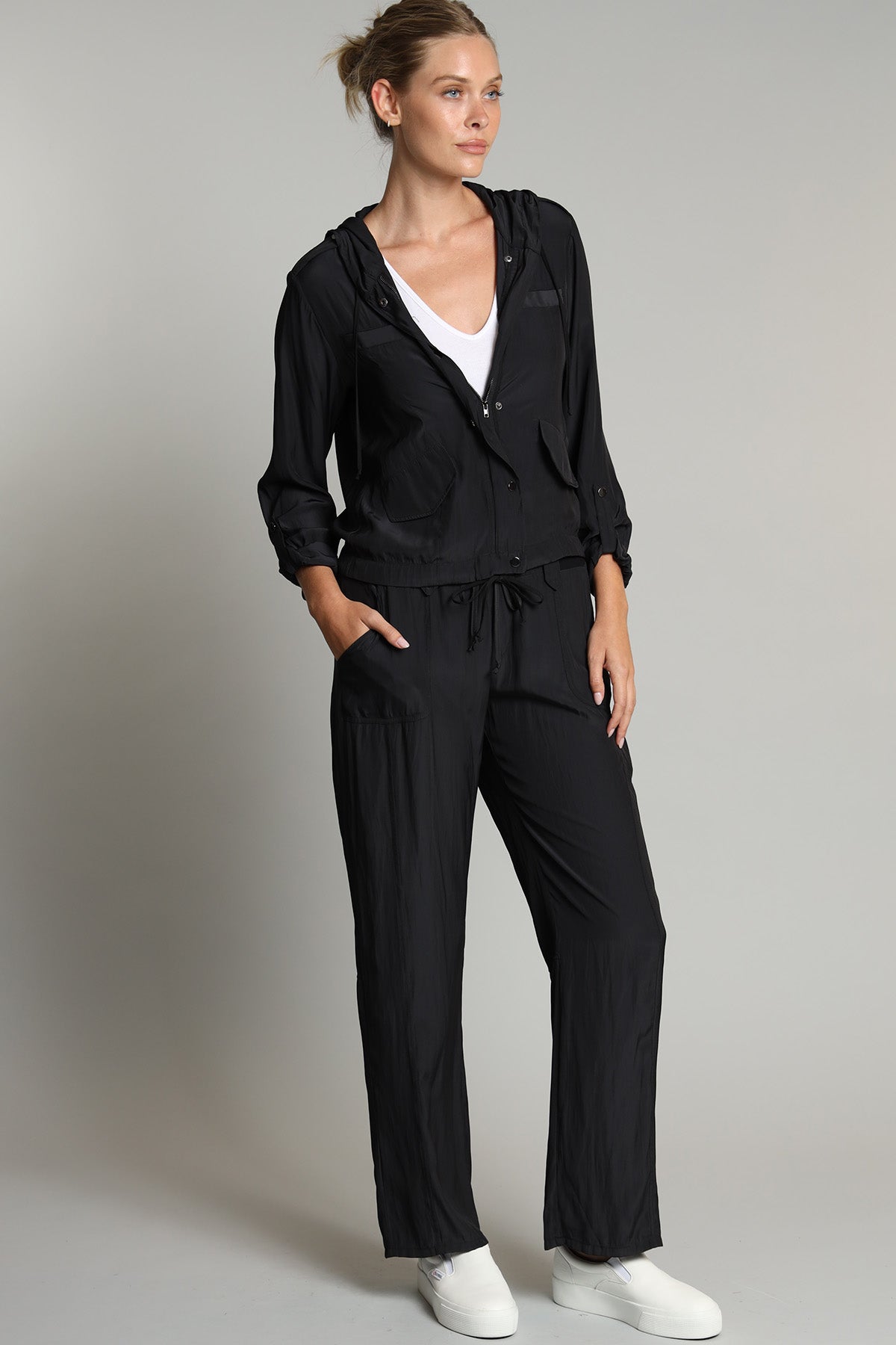 D Satin Utility Jacket