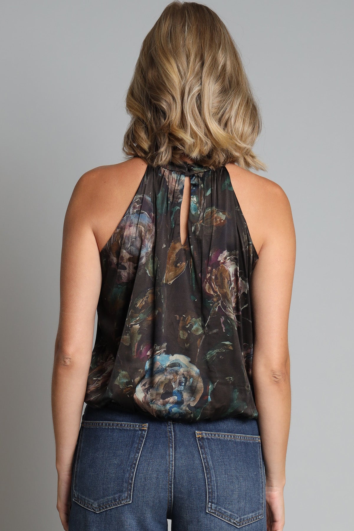 Winter Rose Bubble Hem Halter Top