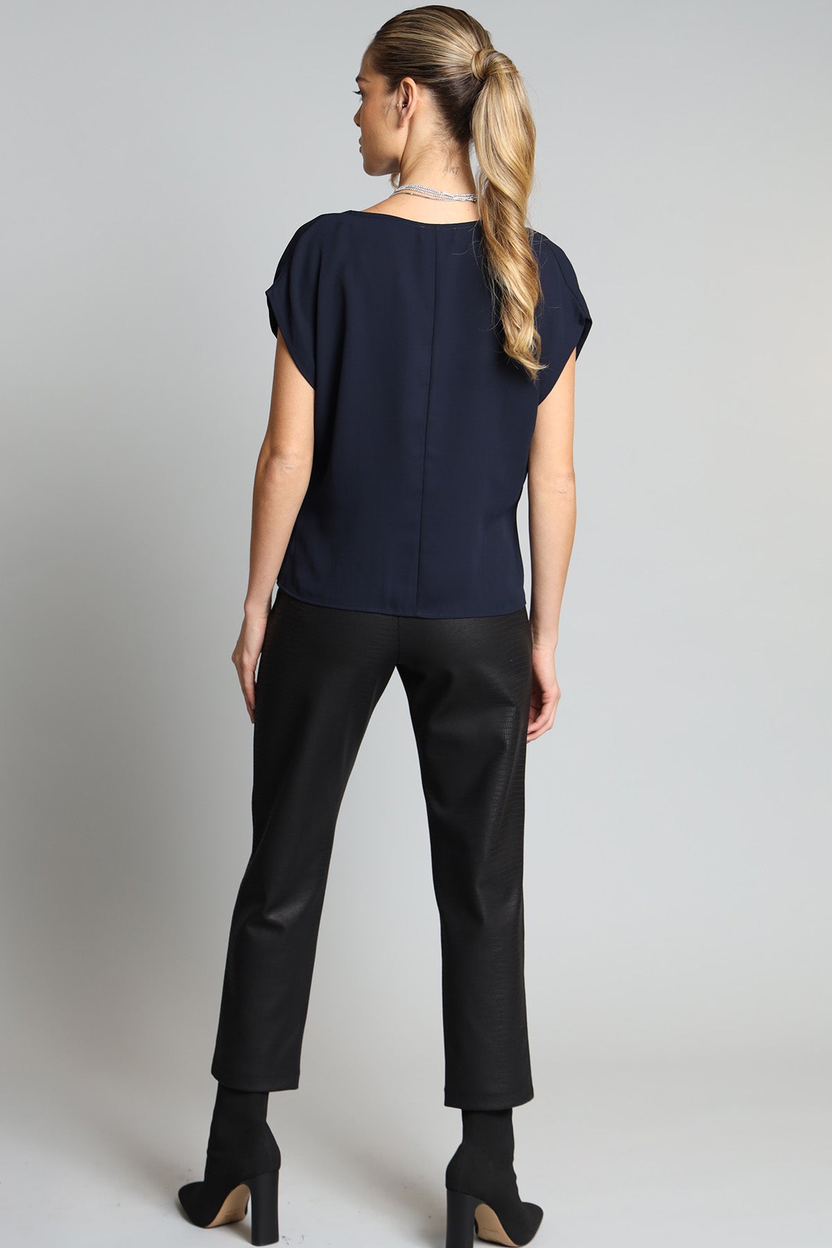 Asymmetric Drape V-nk Top