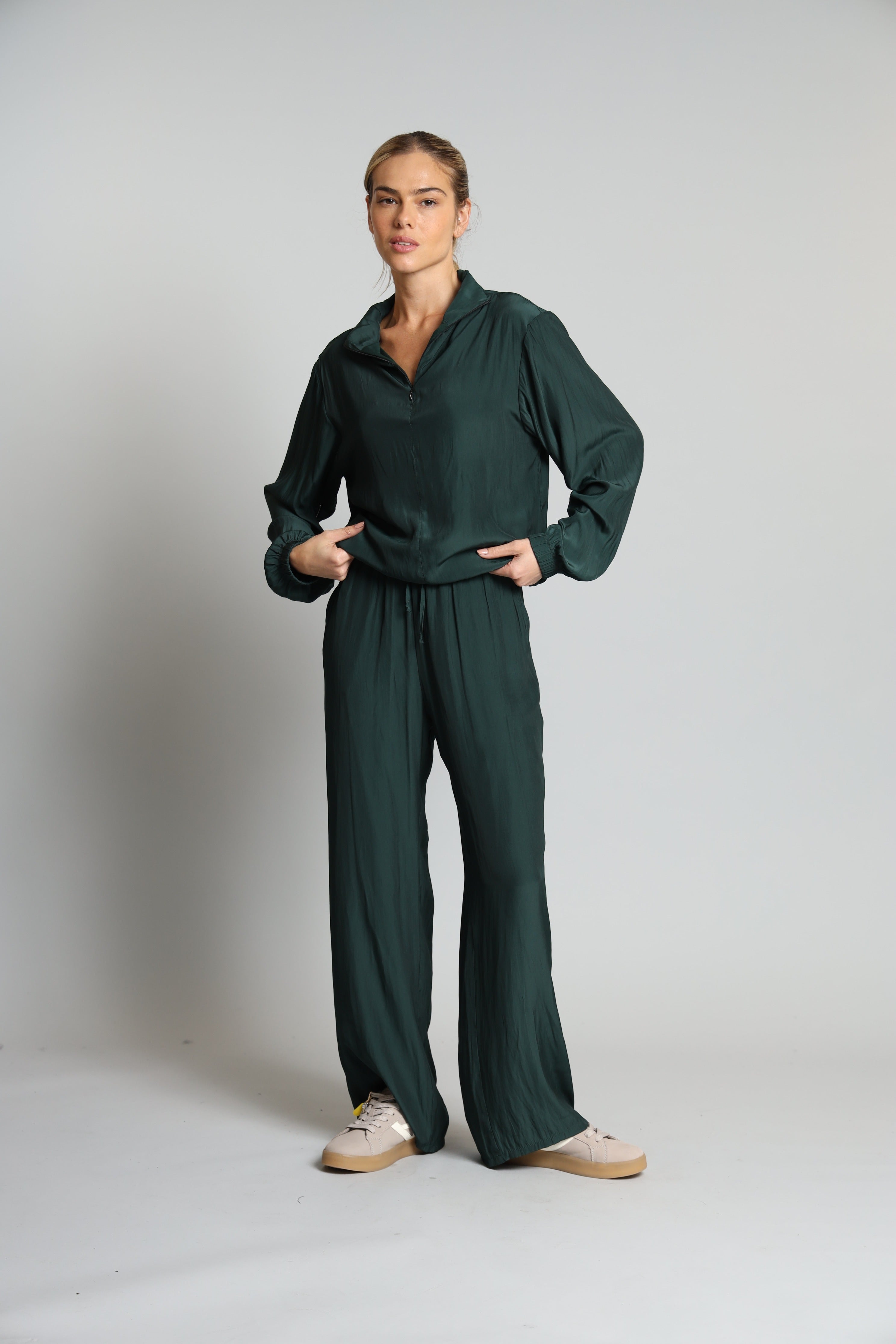 Flat Front D Satin Trouser